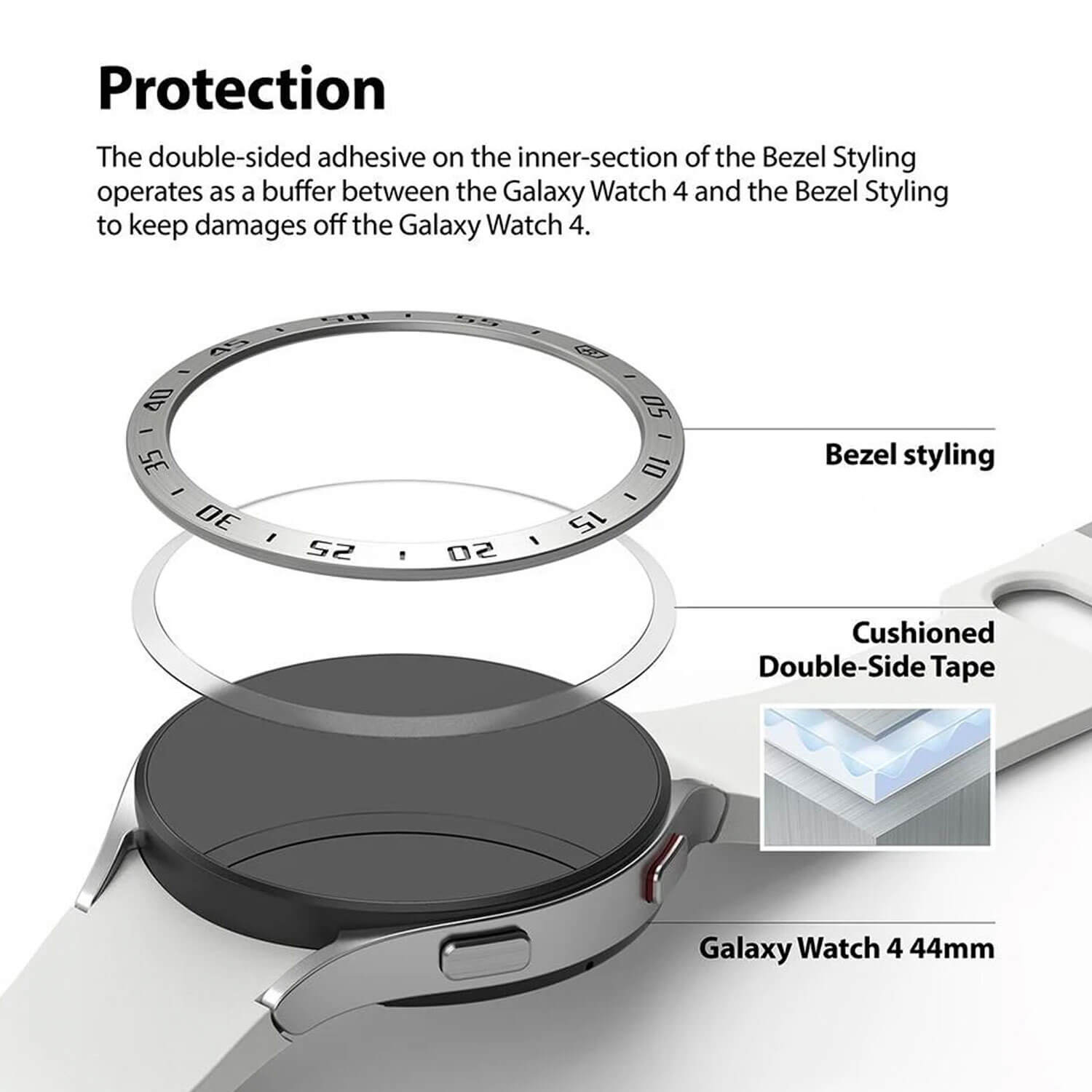 Ringke Samsung Galaxy Watch 4 40mm Bezel Styling Stainless Case Silver