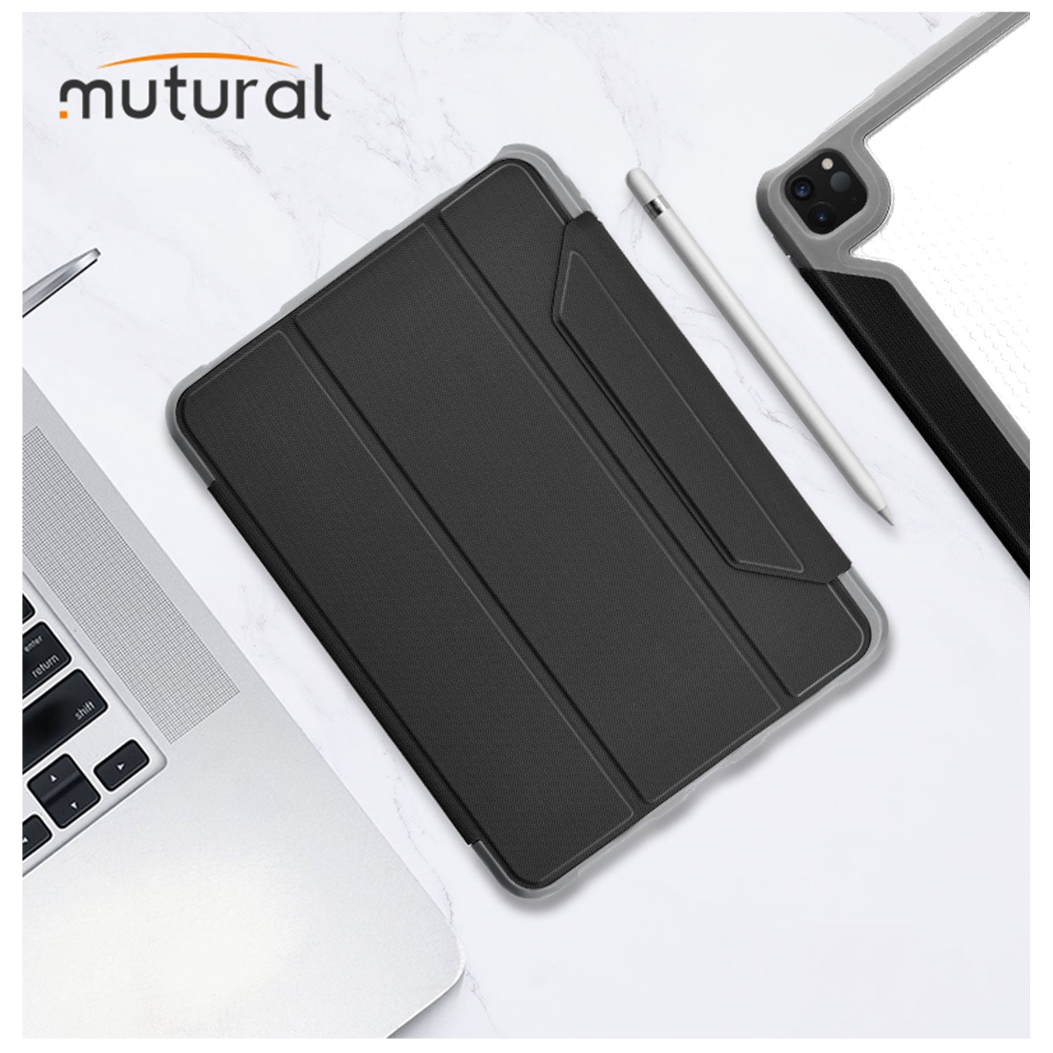 Mutural iPad Pro 2022 / 2021 / 2018 11'' Smart Cover YG Case Black