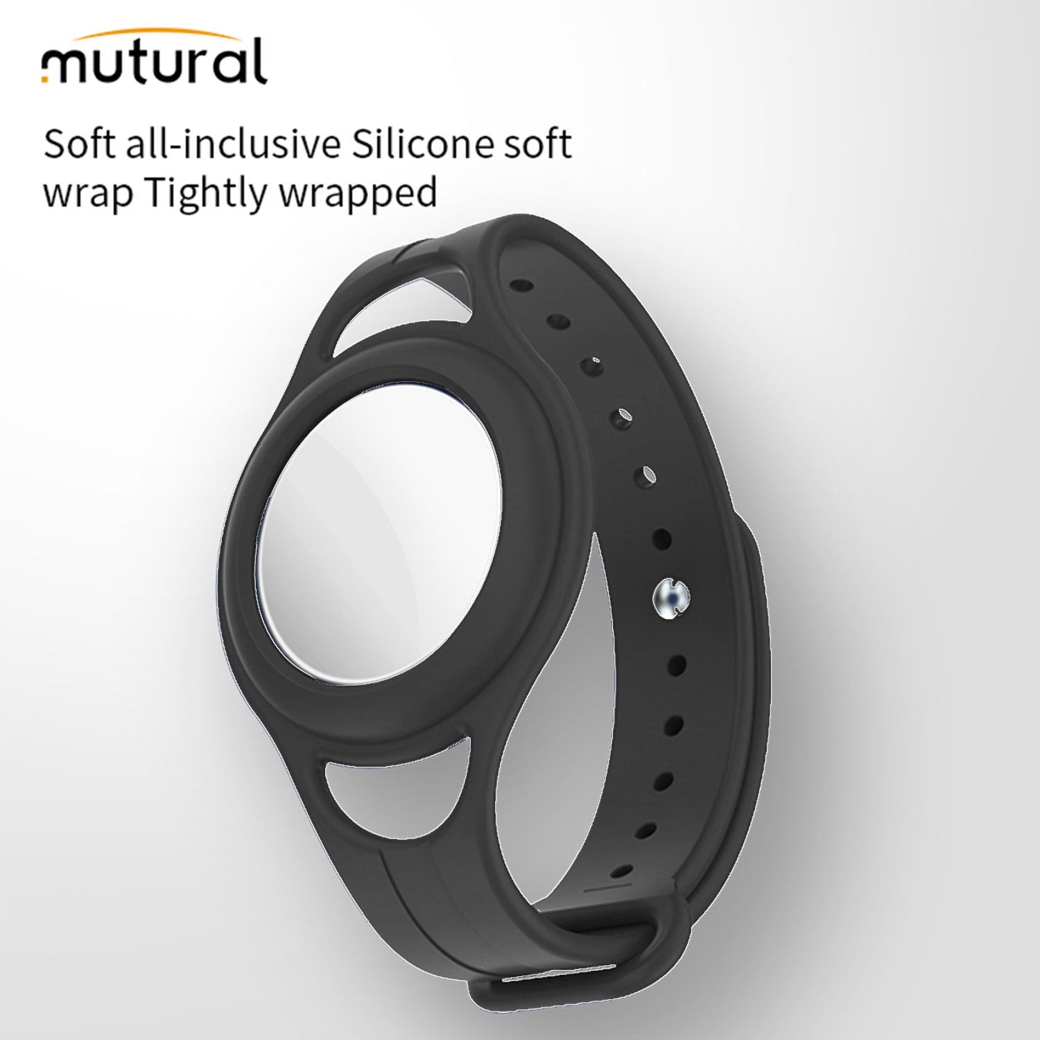 Mutural AirTag Soft Silicone Pet Collar Black