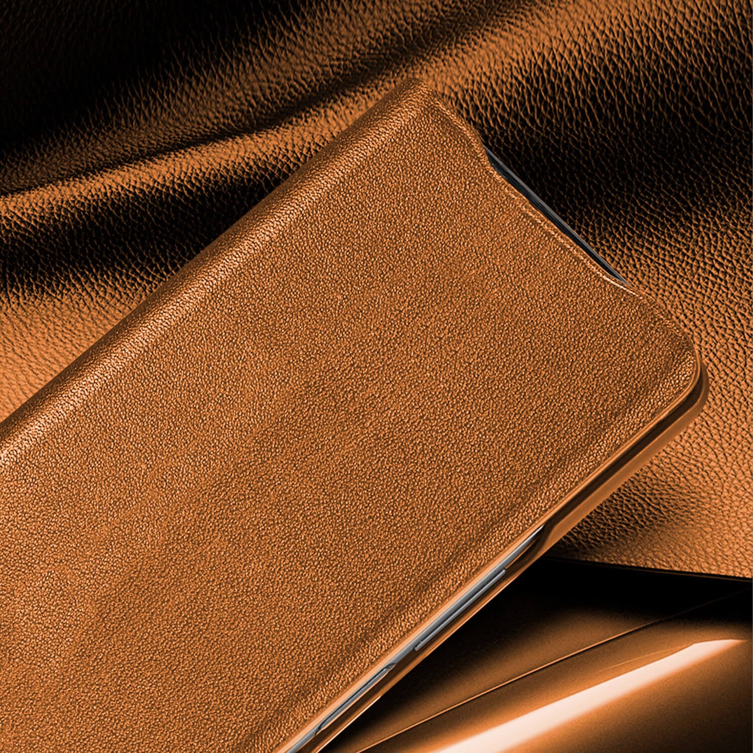Tough On Samsung Galaxy Z Fold 3 Case Fine Leather Brown