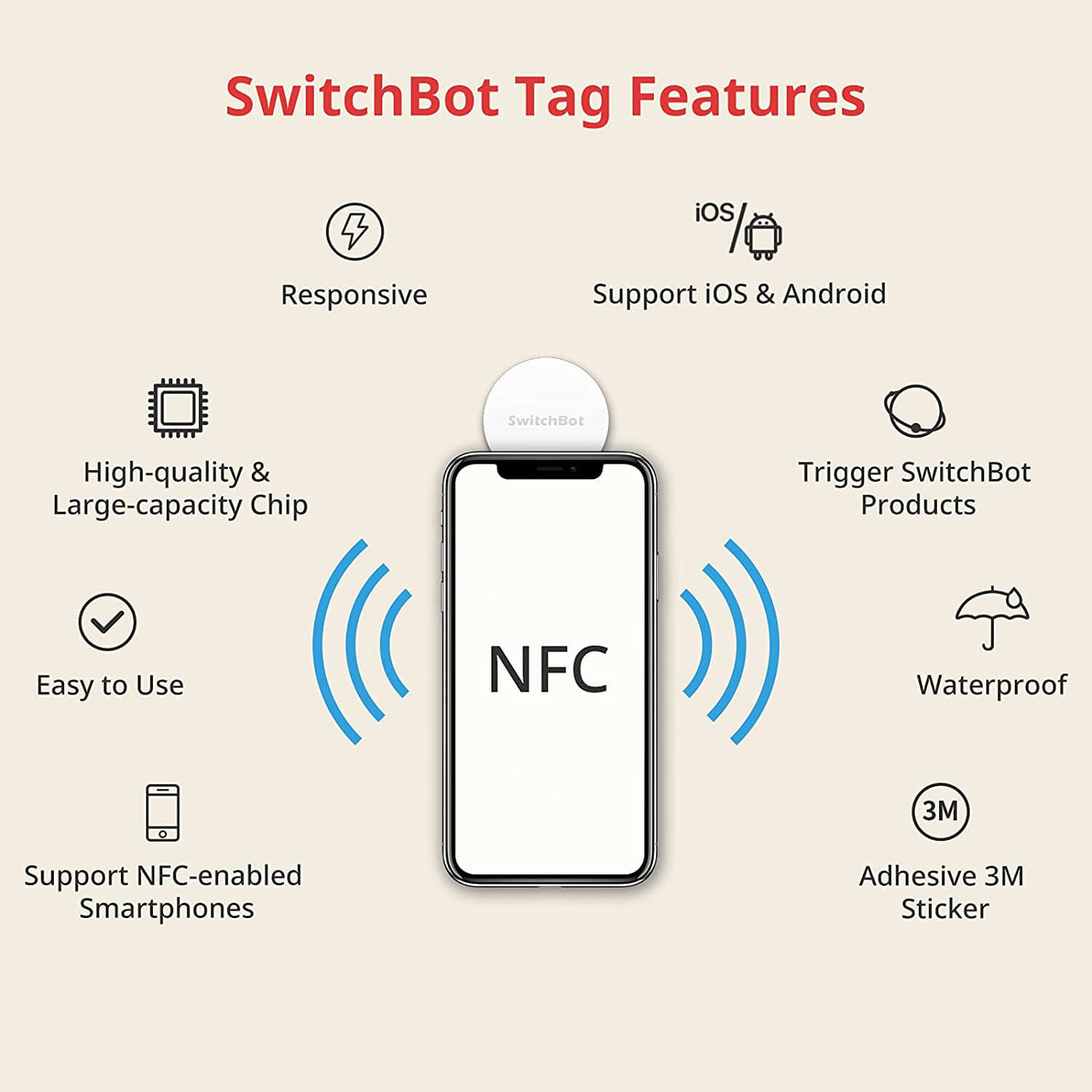 SwitchBot NFC Tag Stickers 3 Pack