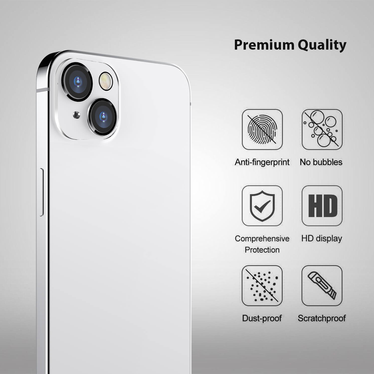 Tough On iPhone 13 Rear Camera Protector Tempered Glass