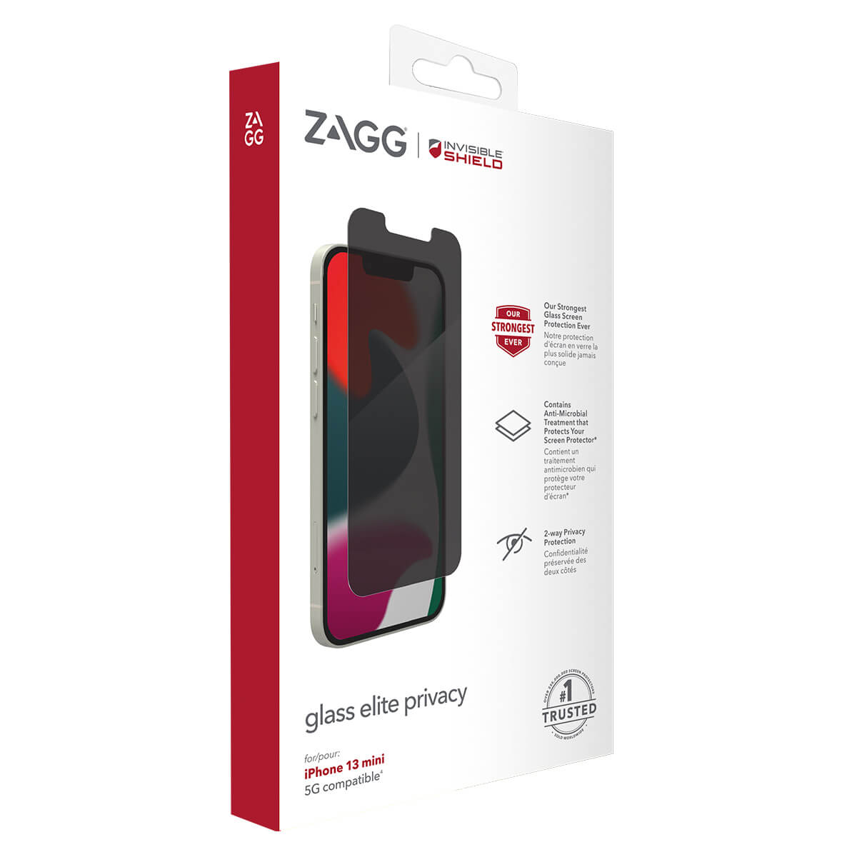 Zagg InvisibleShield iPhone 13 Mini Screen Protector Glass Elite Edge Privacy