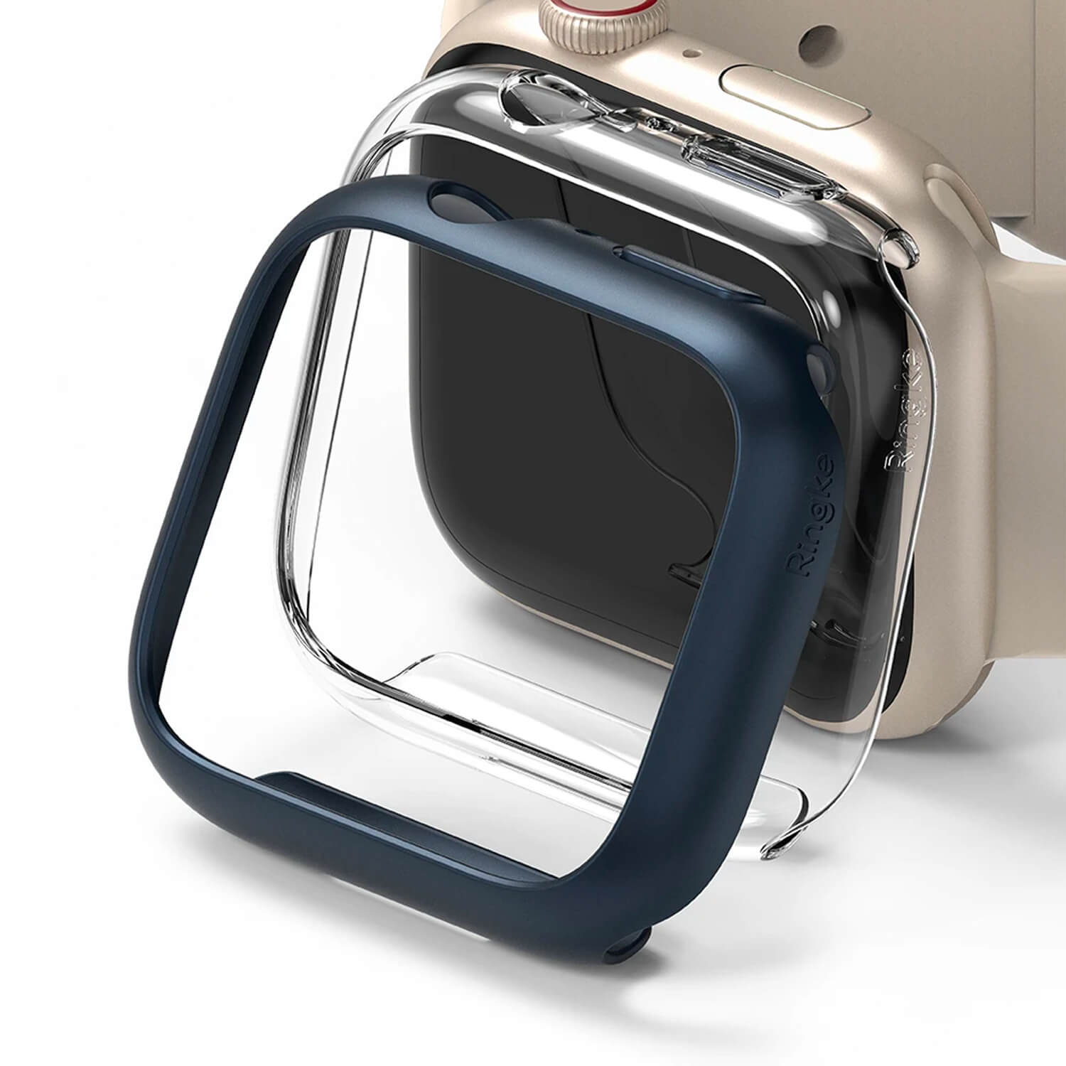 Ringke Apple Watch Series 7 41mm Case Clear & Metallic Blue 2 Pack