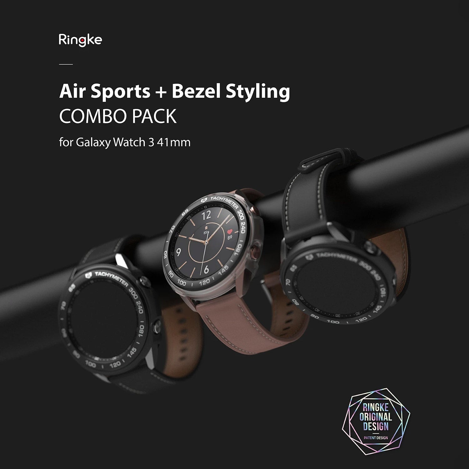 Ringke Galaxy Watch 3 41mm Styling 10 Air Sports Matte Clear Case+ Bezel Combo Pack