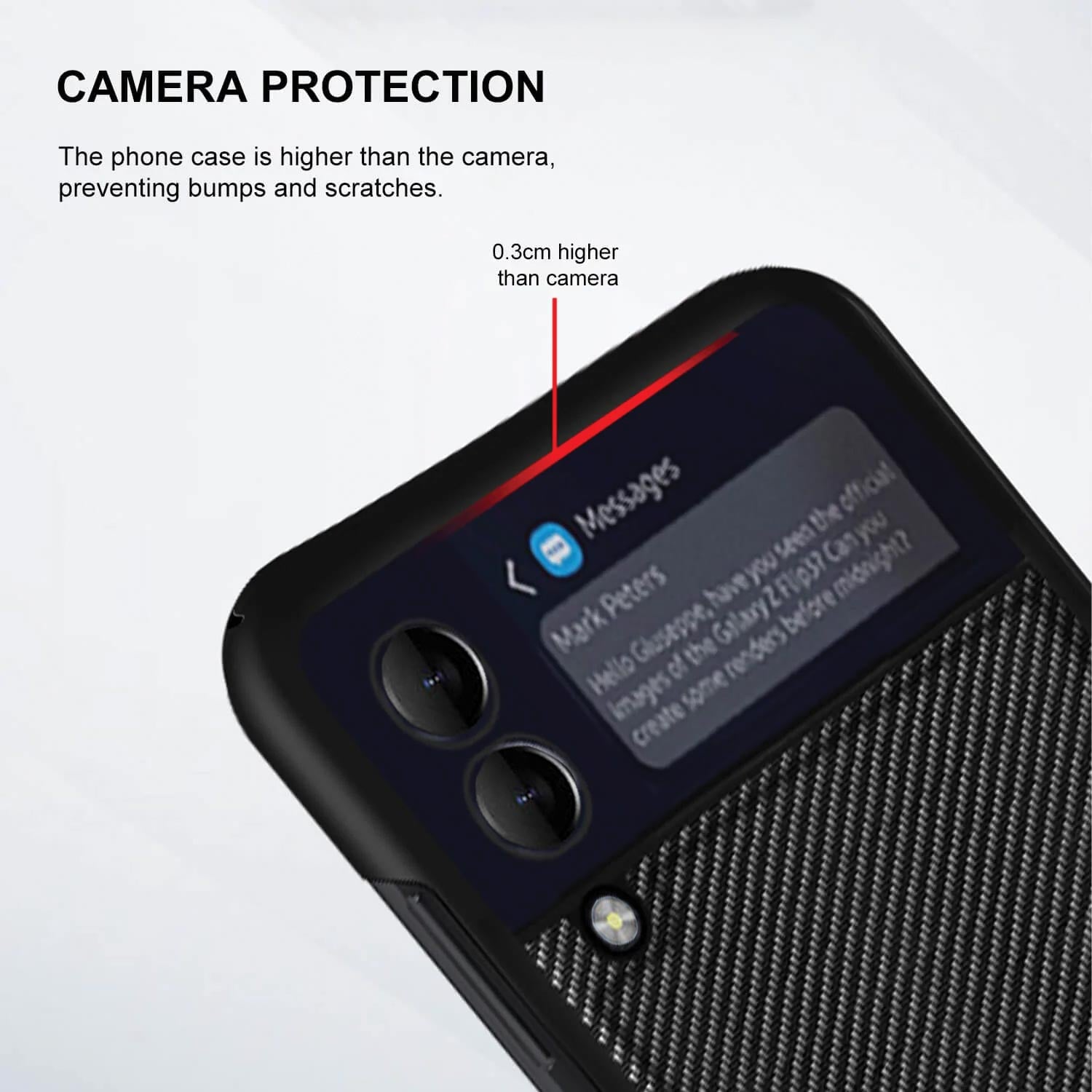 Tough On Samsung Galaxy Z Flip4 5G Case Carbon Fiber Black