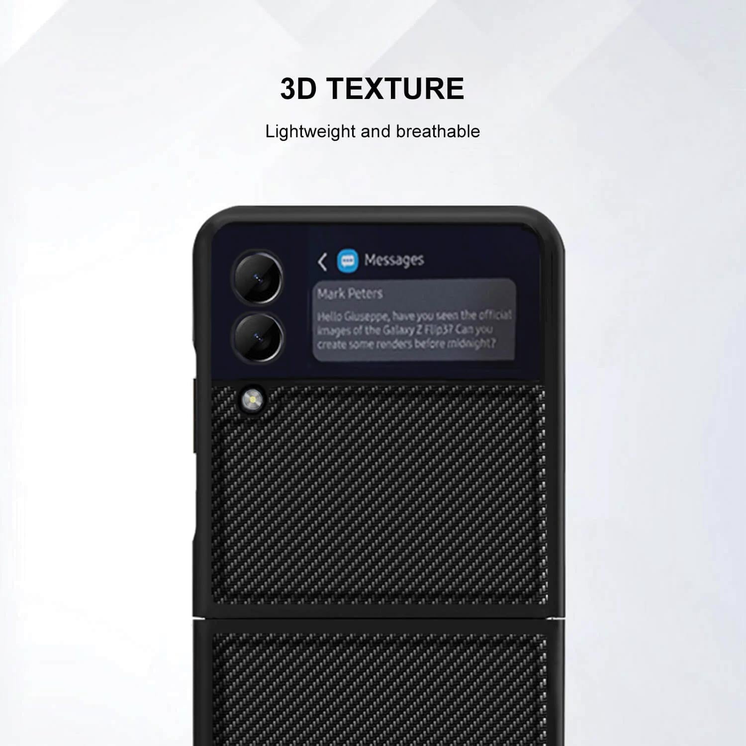 Tough On Samsung Galaxy Z Flip4 5G Case Carbon Fiber Black