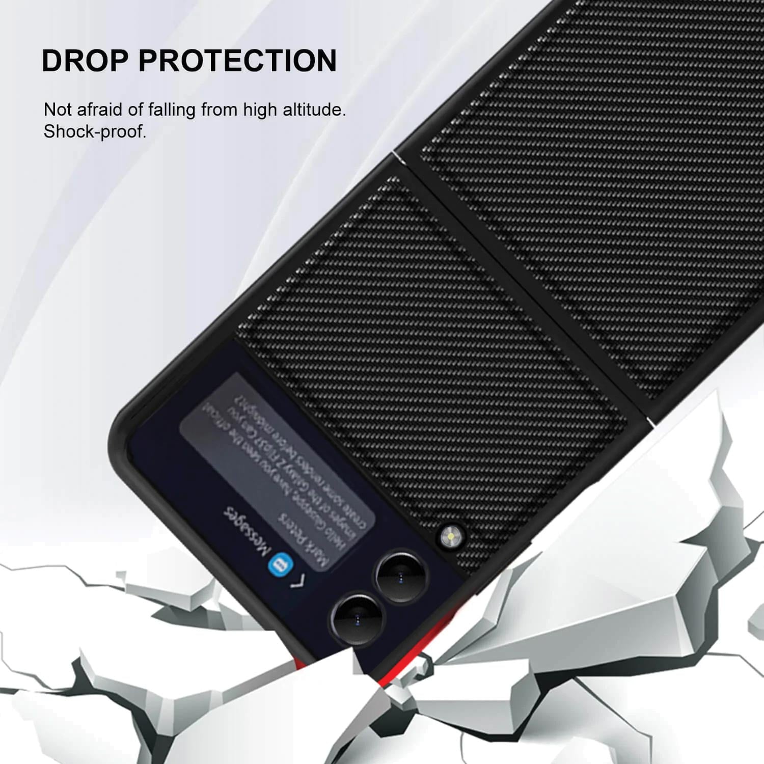 Tough On Samsung Galaxy Z Flip4 5G Case Carbon Fiber Black