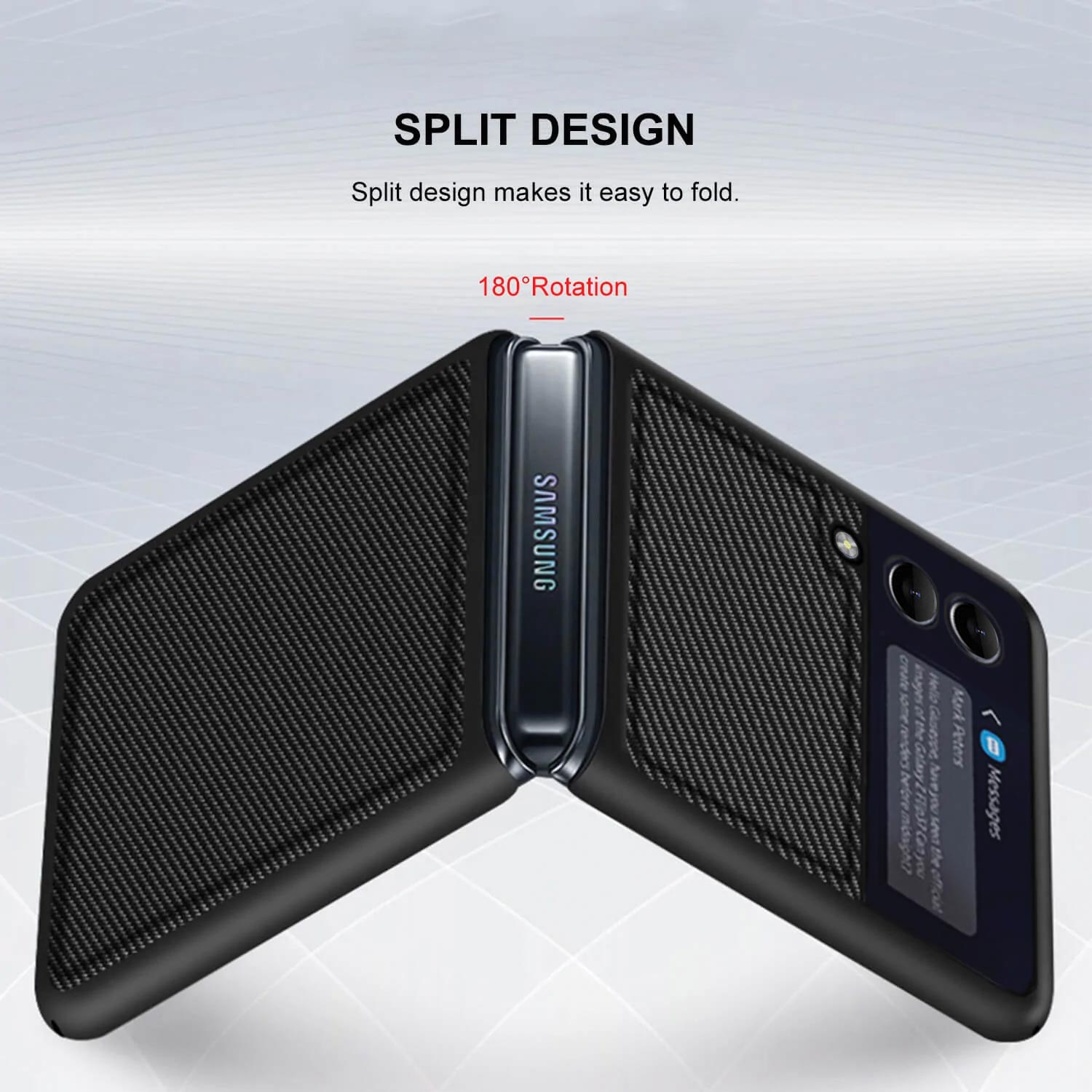 Tough On Samsung Galaxy Z Flip4 5G Case Carbon Fiber Black