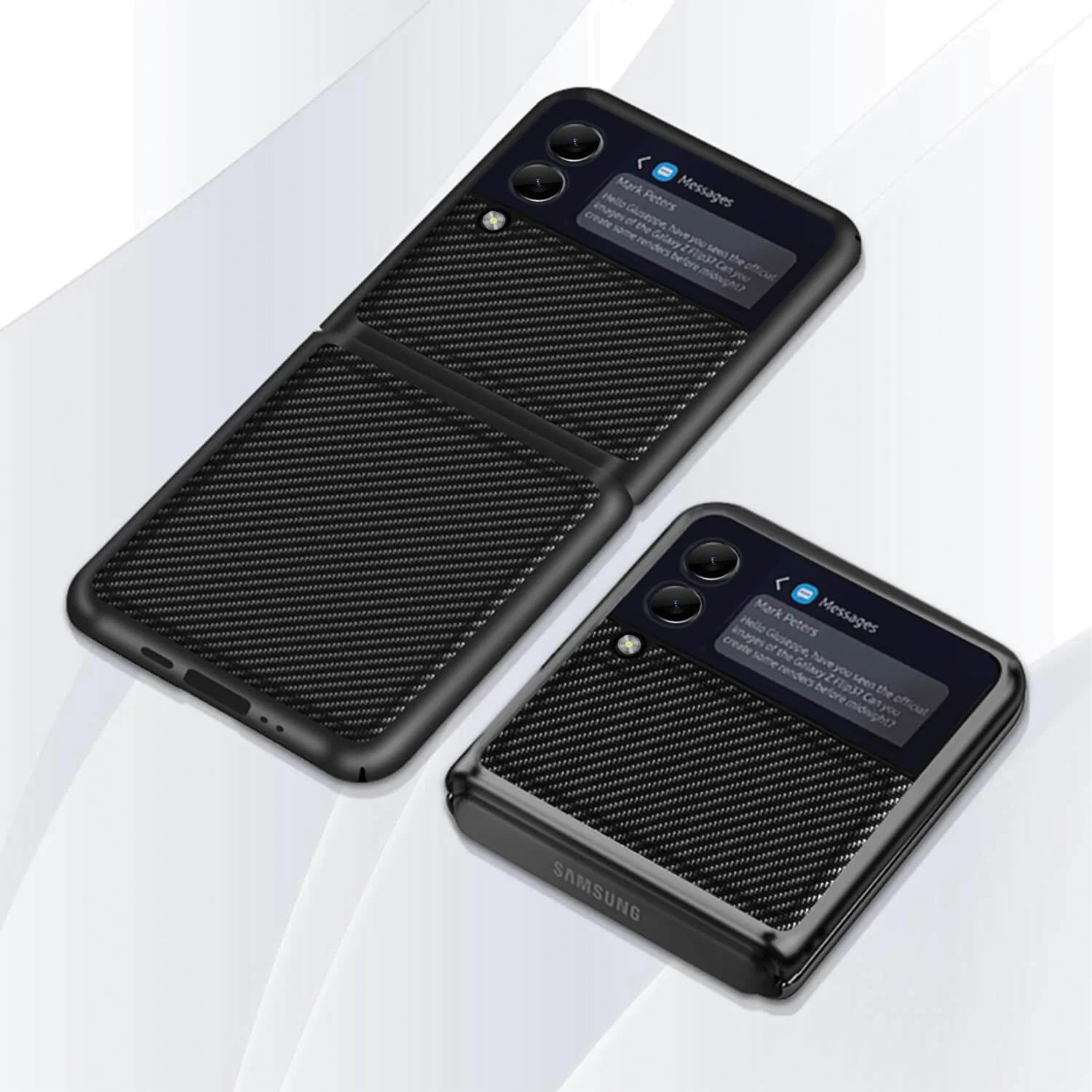 Tough On Samsung Galaxy Z Flip4 5G Case Carbon Fiber Black
