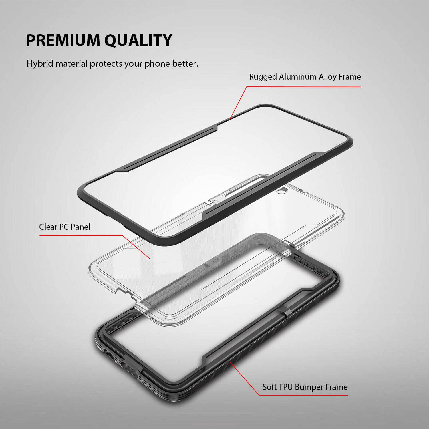 Tough On Samsung Galaxy S22 5G Case Iron Shield Black