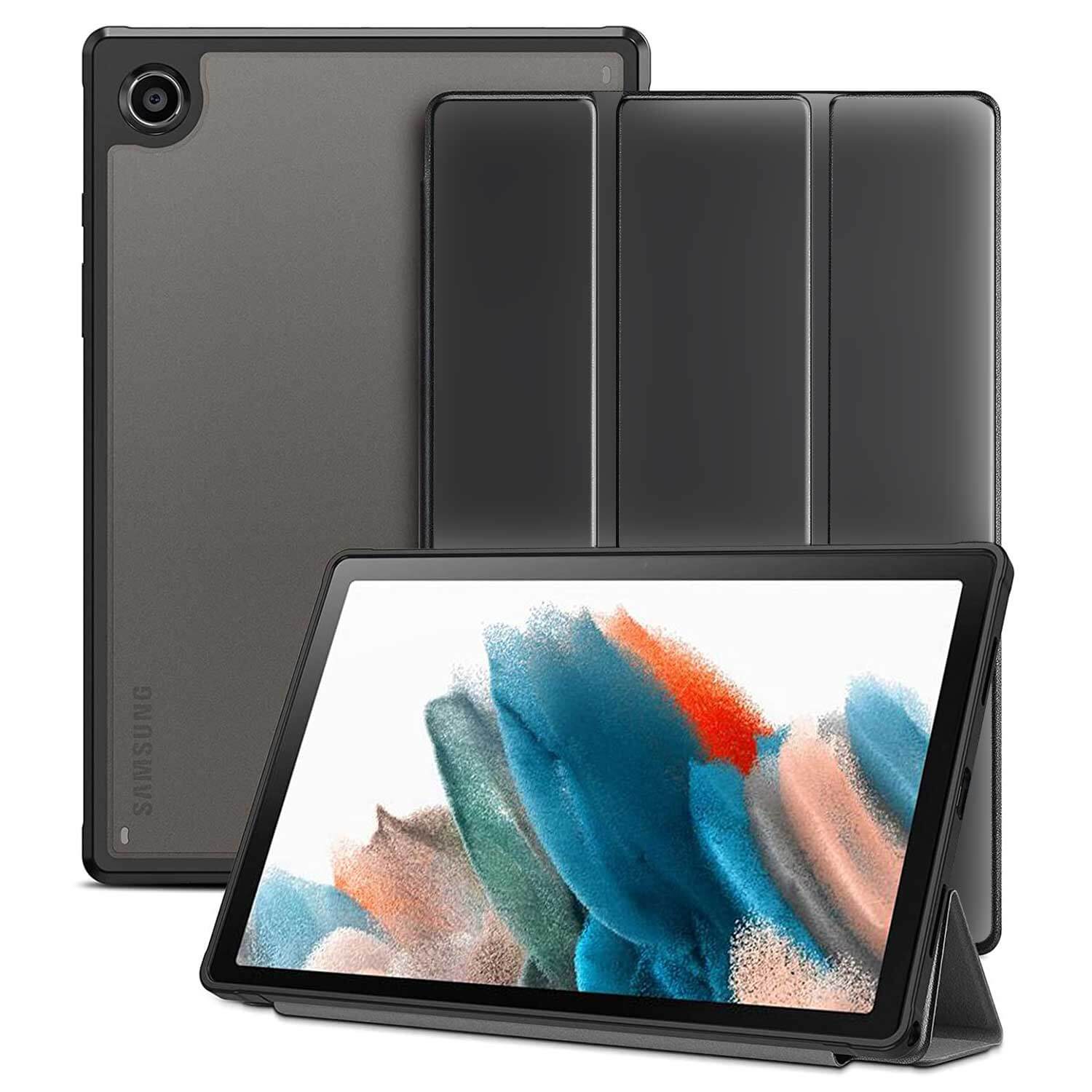 Tough On Samsung Galaxy Tab A8 Case Smart Cover Black