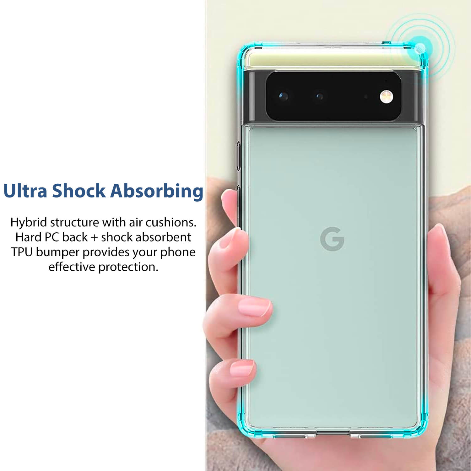 Tough On Google Pixel 6 Case Slim Hybrid Clear