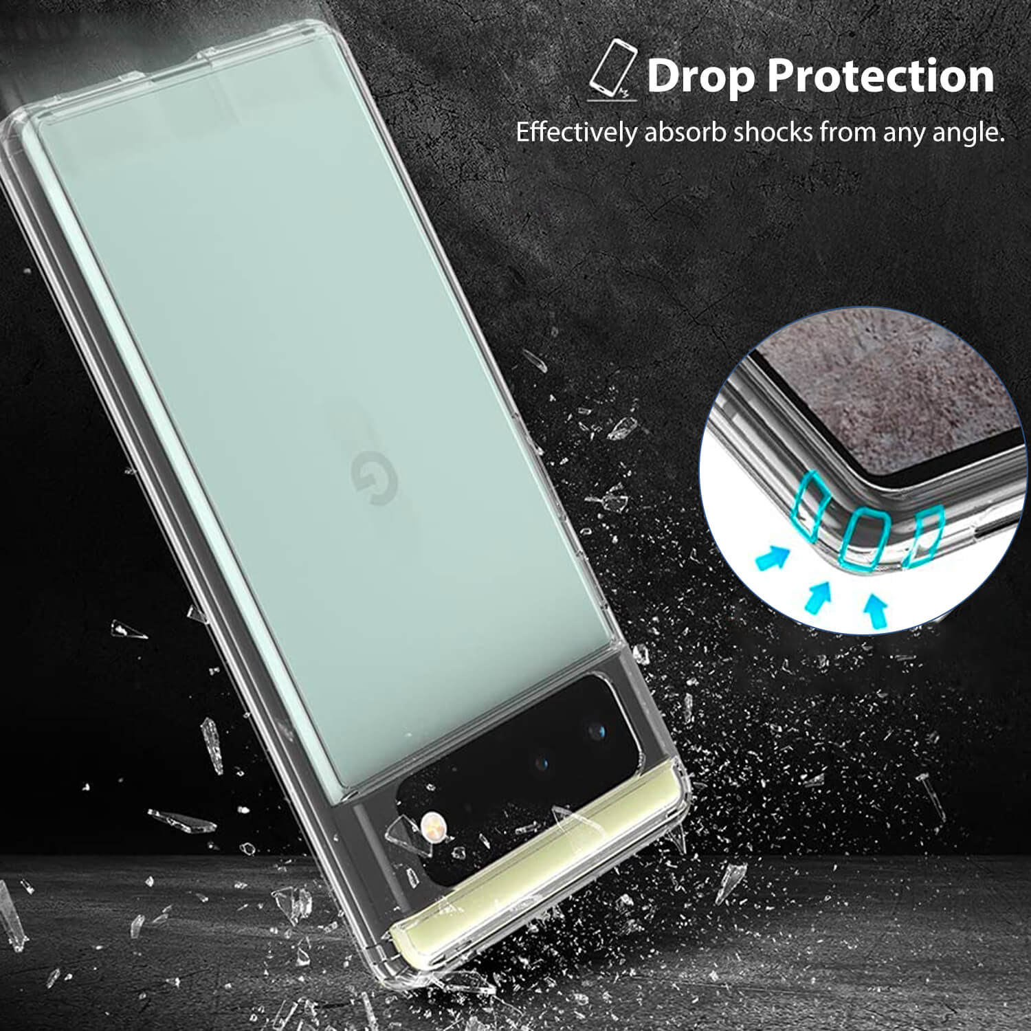 Tough On Google Pixel 6 Pro Case Slim Hybrid Clear