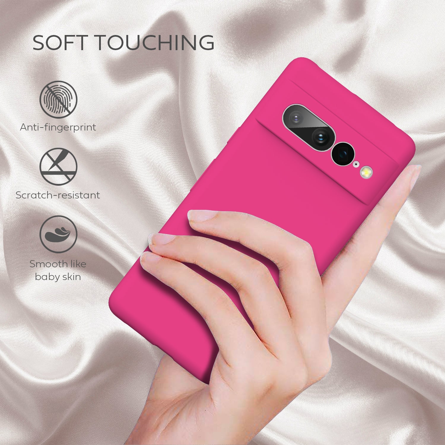 Tough On Google Pixel 7 Pro Liquid Silicone Case Hot Pink