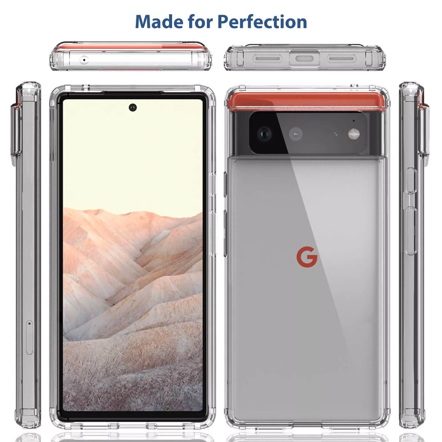 Tough On Google Pixel 6 Case Slim Hybrid Clear