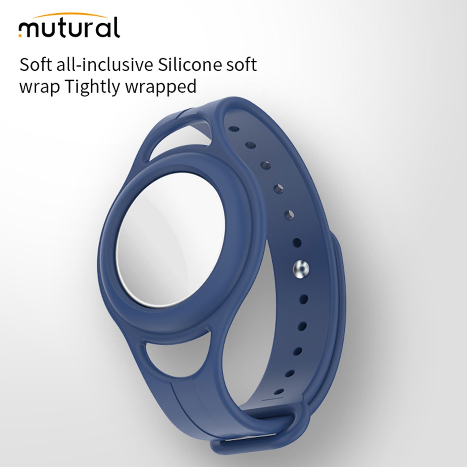 Mutural AirTag Soft Silicone Pet Collar Navy
