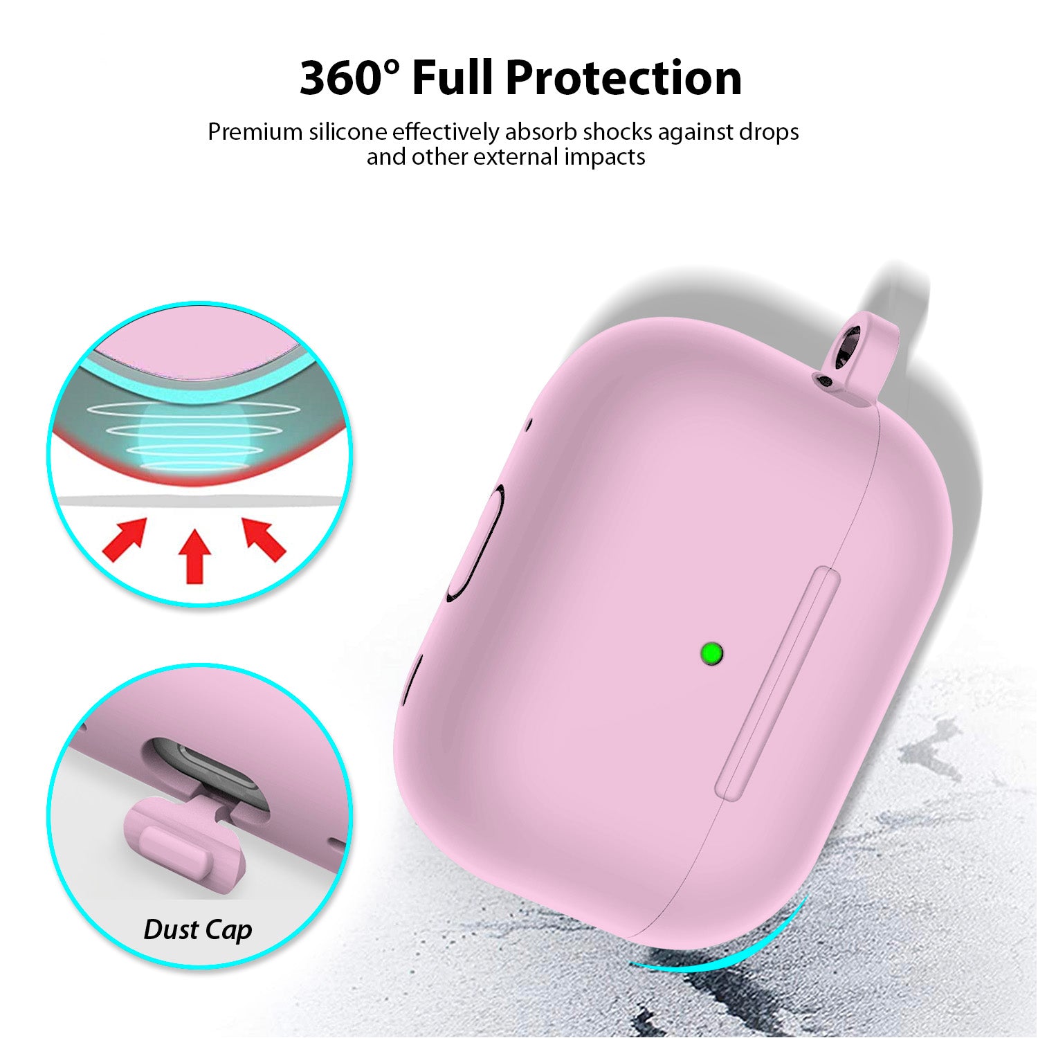 Tough On Apple AirPods Pro 2 Triple-Layer Protective Silicone Case Light Purple