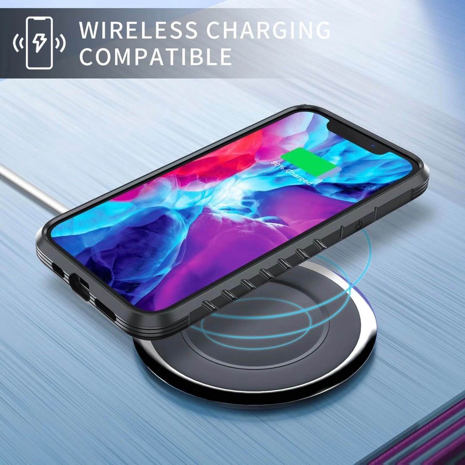 Tough On iPhone 11 Pro Max Case Iron Shield Carbon Fiber Black