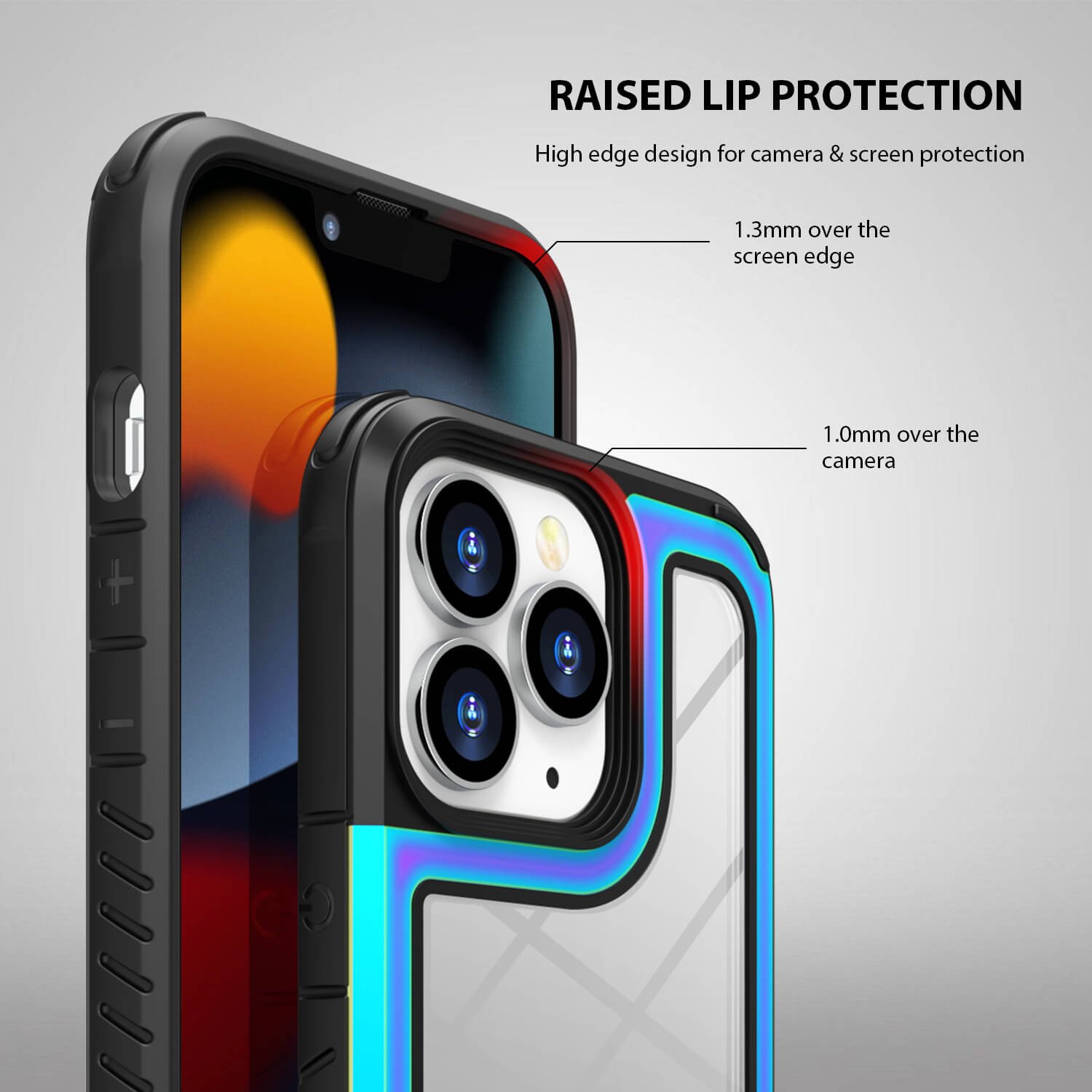 Tough On iPhone 13 Pro Max Case Iron Shield Iridescent