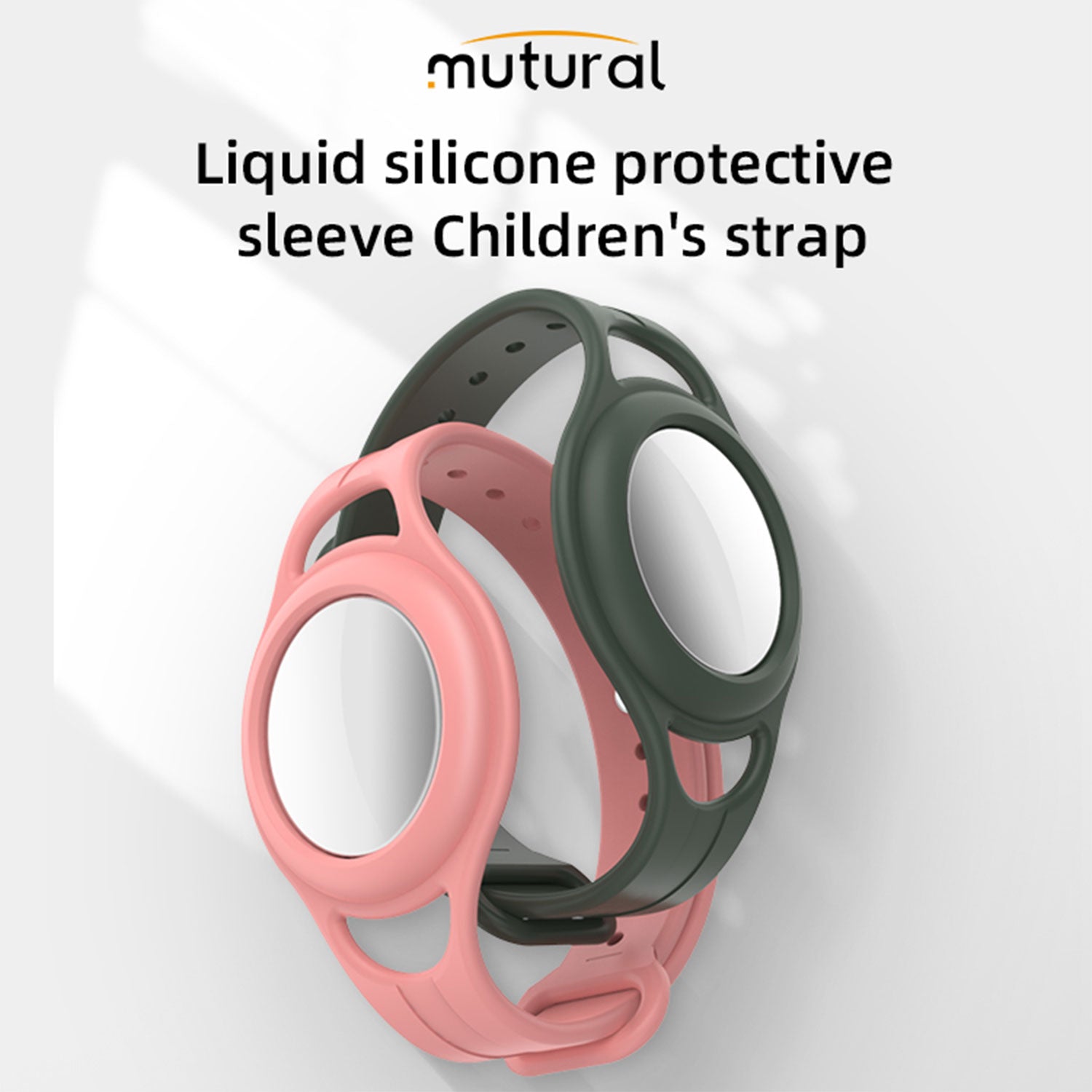 Mutural AirTag Soft Silicone Pet Collar Pink