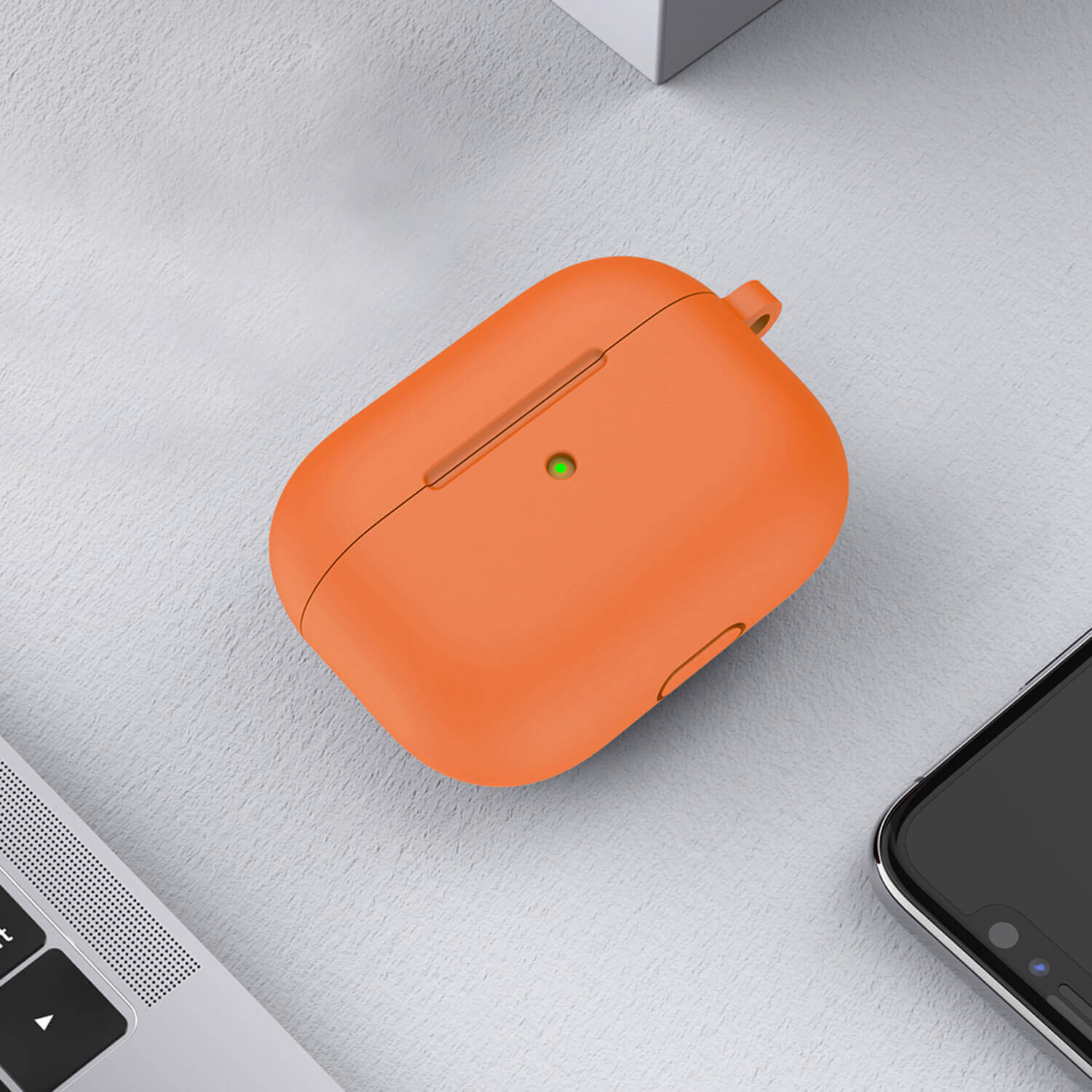 Tough On Apple AirPods 3 Triple-Layer Protective Liquid Silicone Case Orange