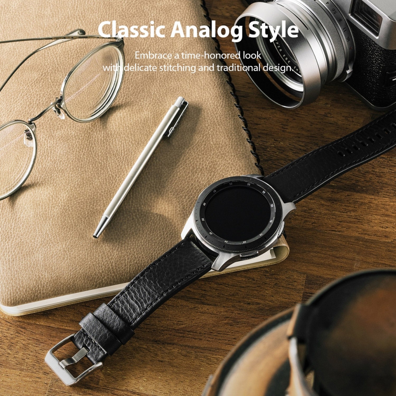 Ringke Galaxy Watch 3 41mm Watch Lug 20mm Leather One Classic Band Black