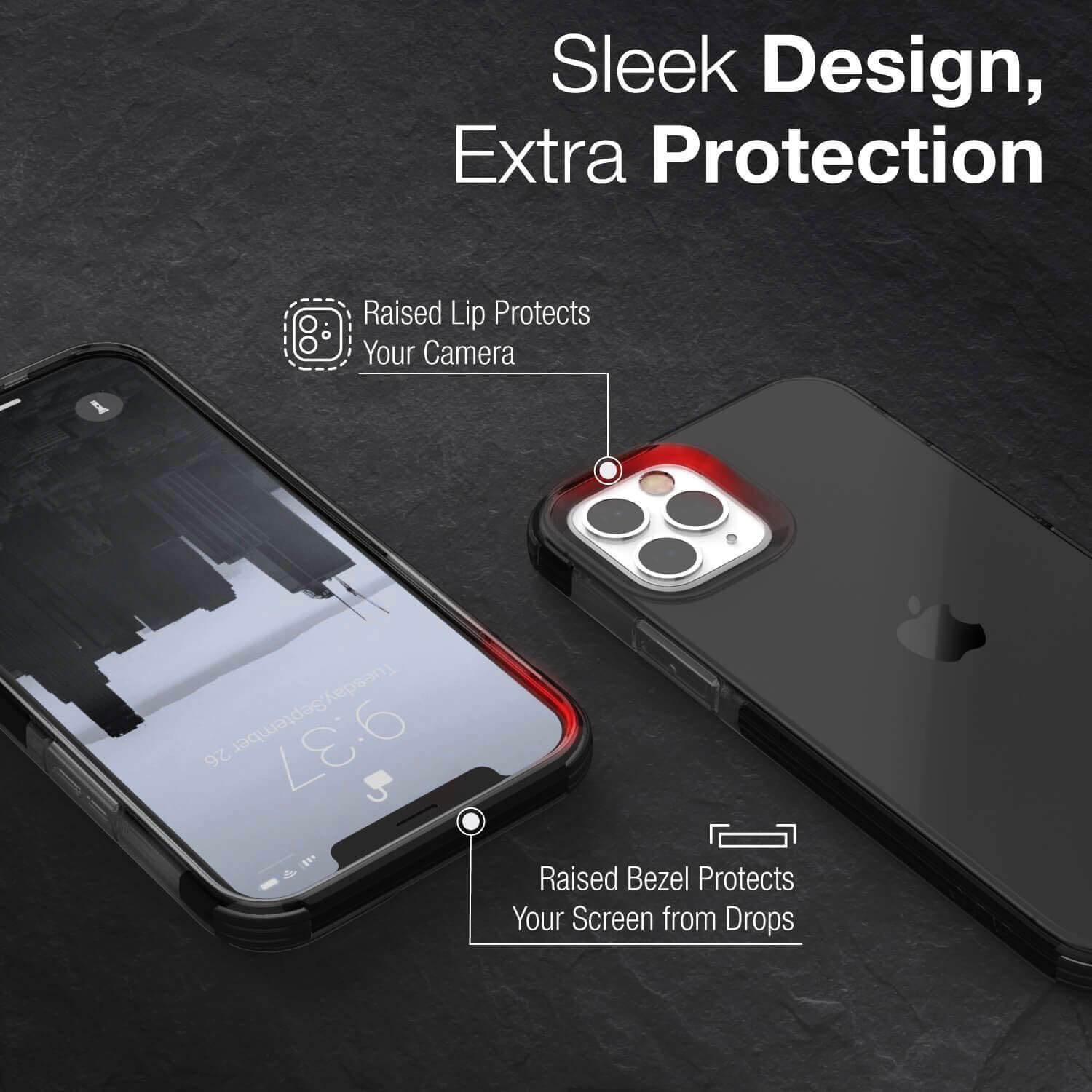 Raptic iPhone 12 mini Case Clear Black