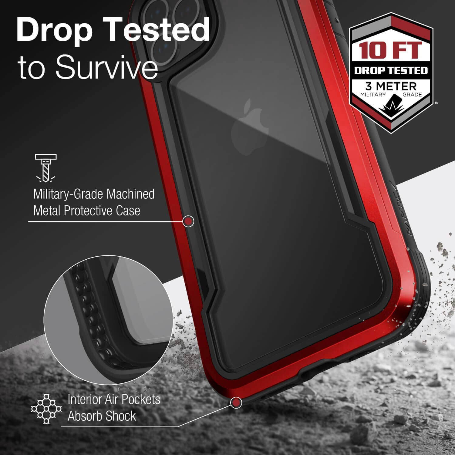Raptic iPhone 12 mini Case Shield Red