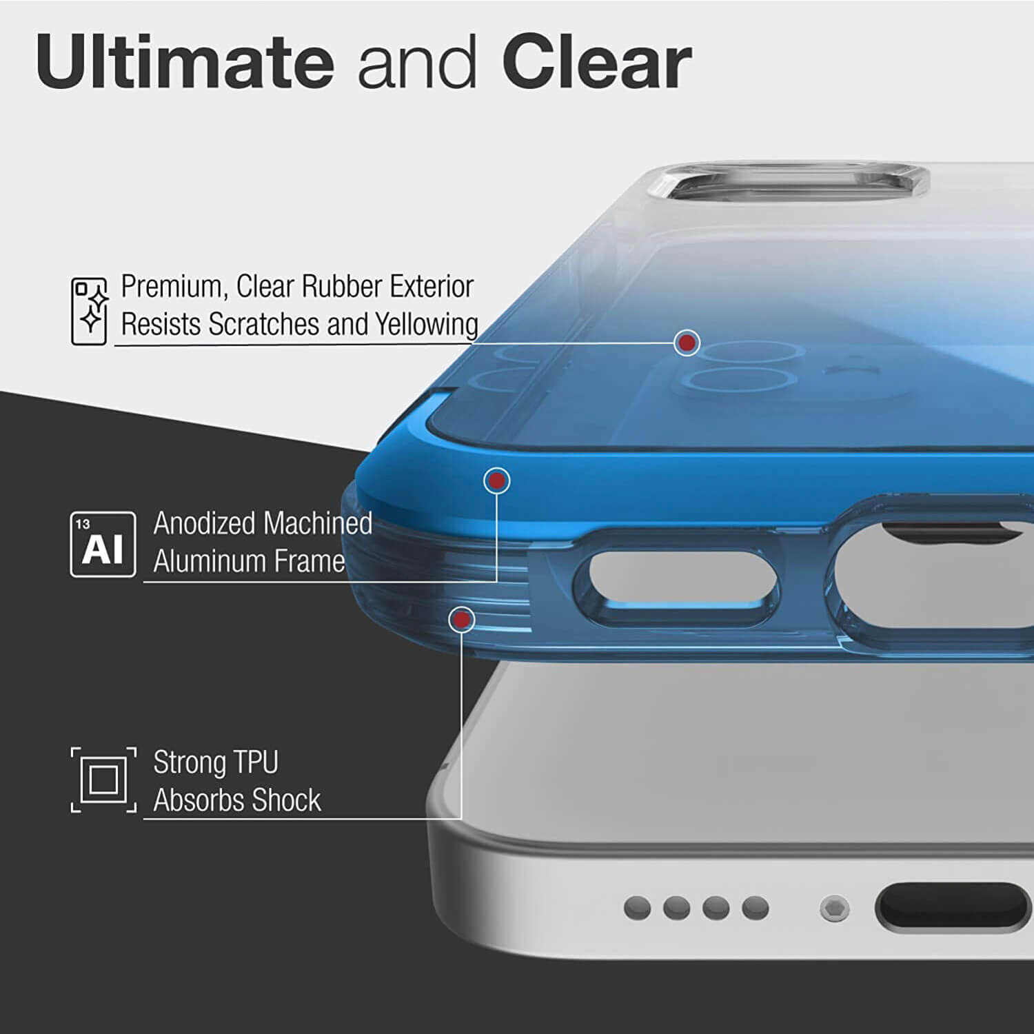 Raptic iPhone 12 Pro Max Case Air Blue Gradient