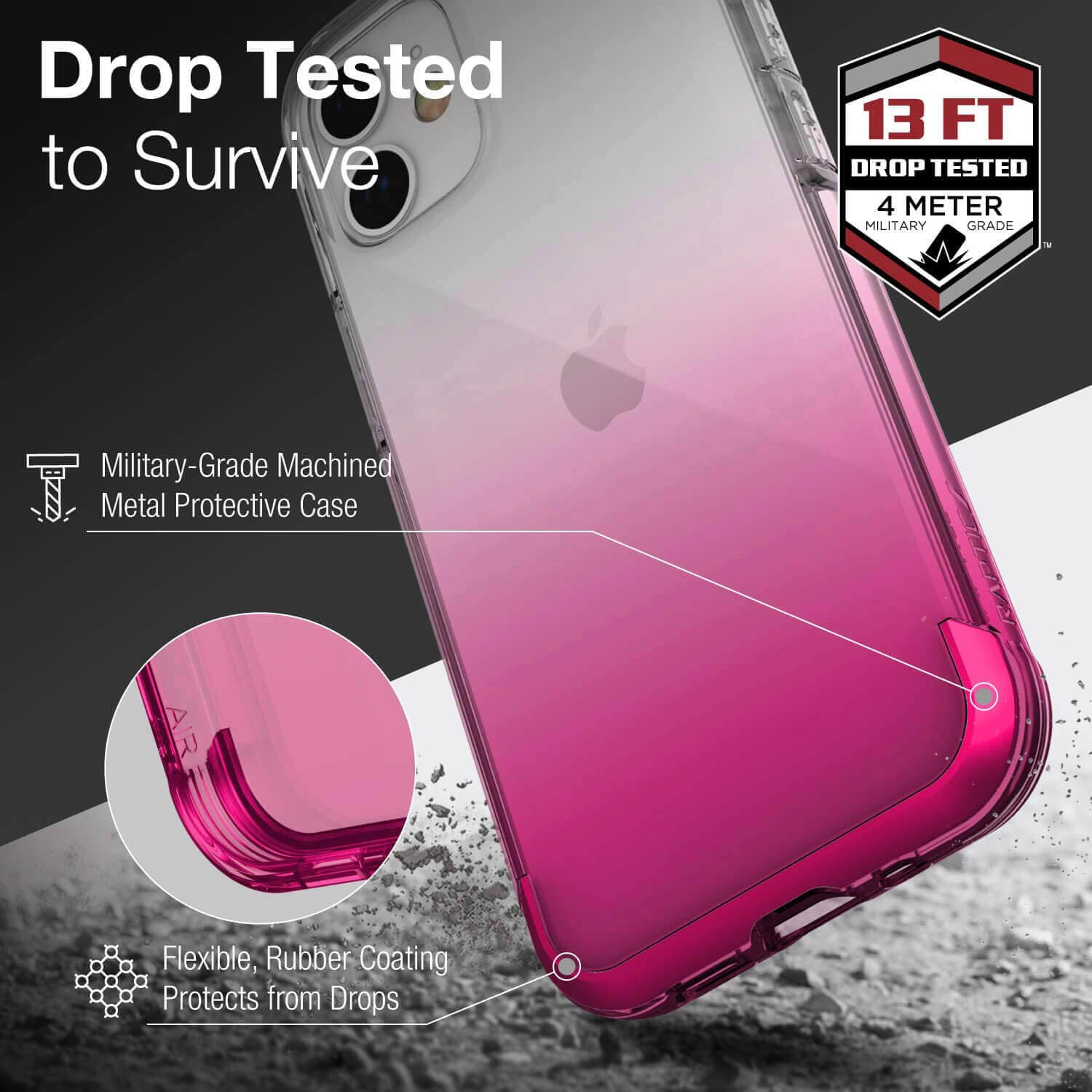 Raptic iPhone 12 mini Case Air Red Gradient