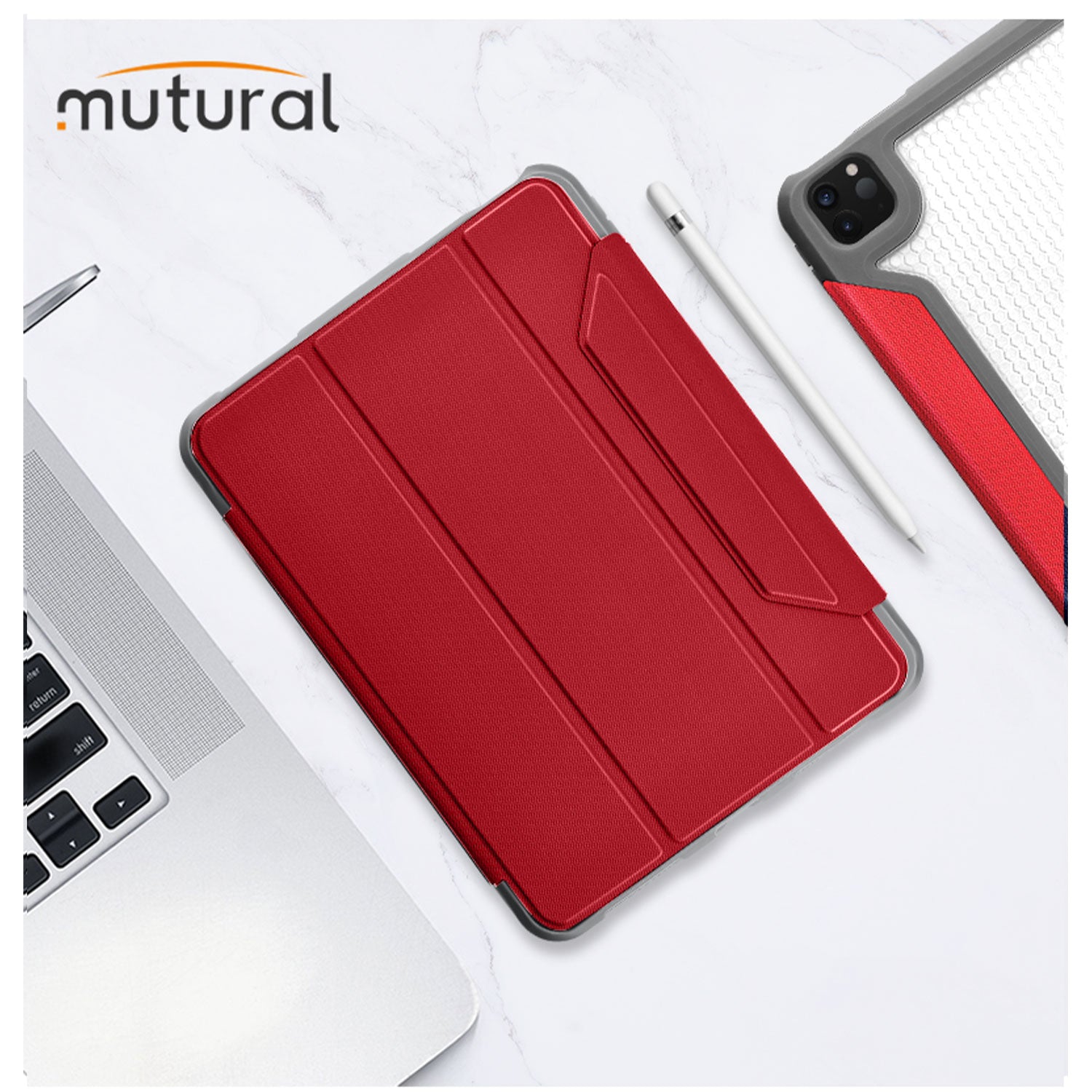 Mutural iPad Pro 2022 / 2021 / 2018 11'' Smart Cover YG Case Red
