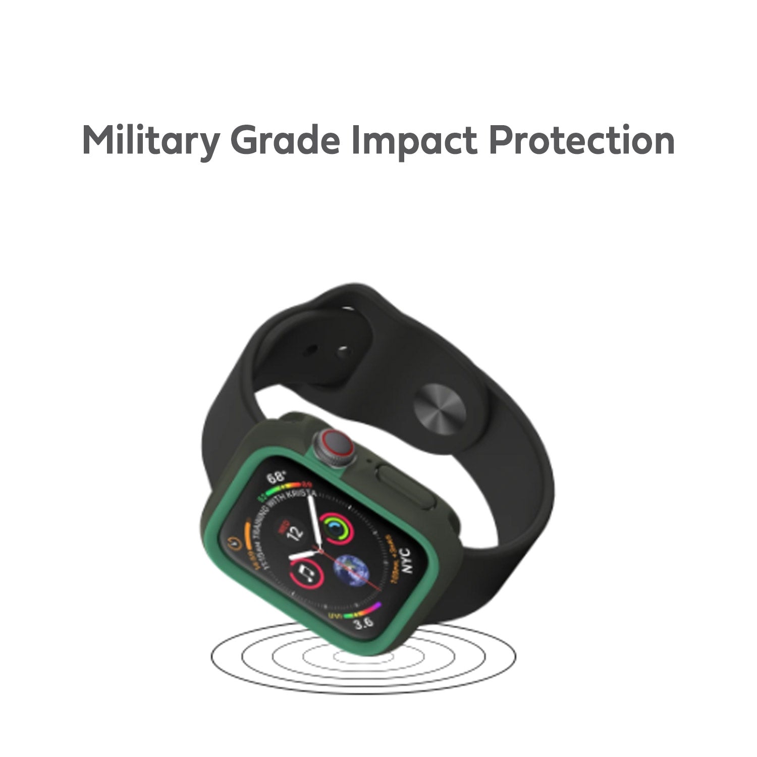 RhinoShield Apple Watch Series 1/2/3 CrashGuard NX Bumper Case 38mm Camo Green