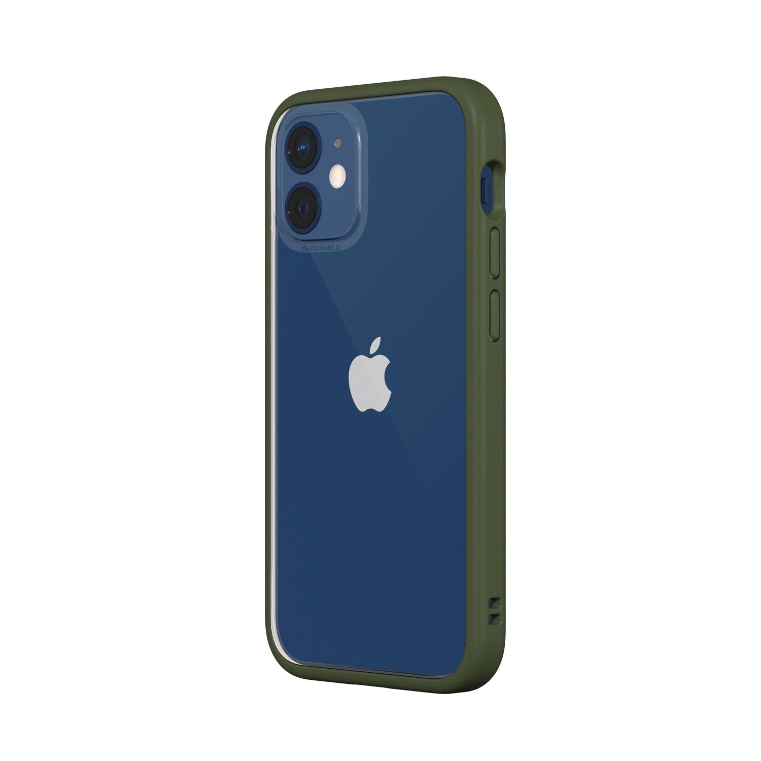 RhinoShield iPhone 12 mini Case MOD NX with Rim, Button, Frame, Clear Back Plate Camo Green