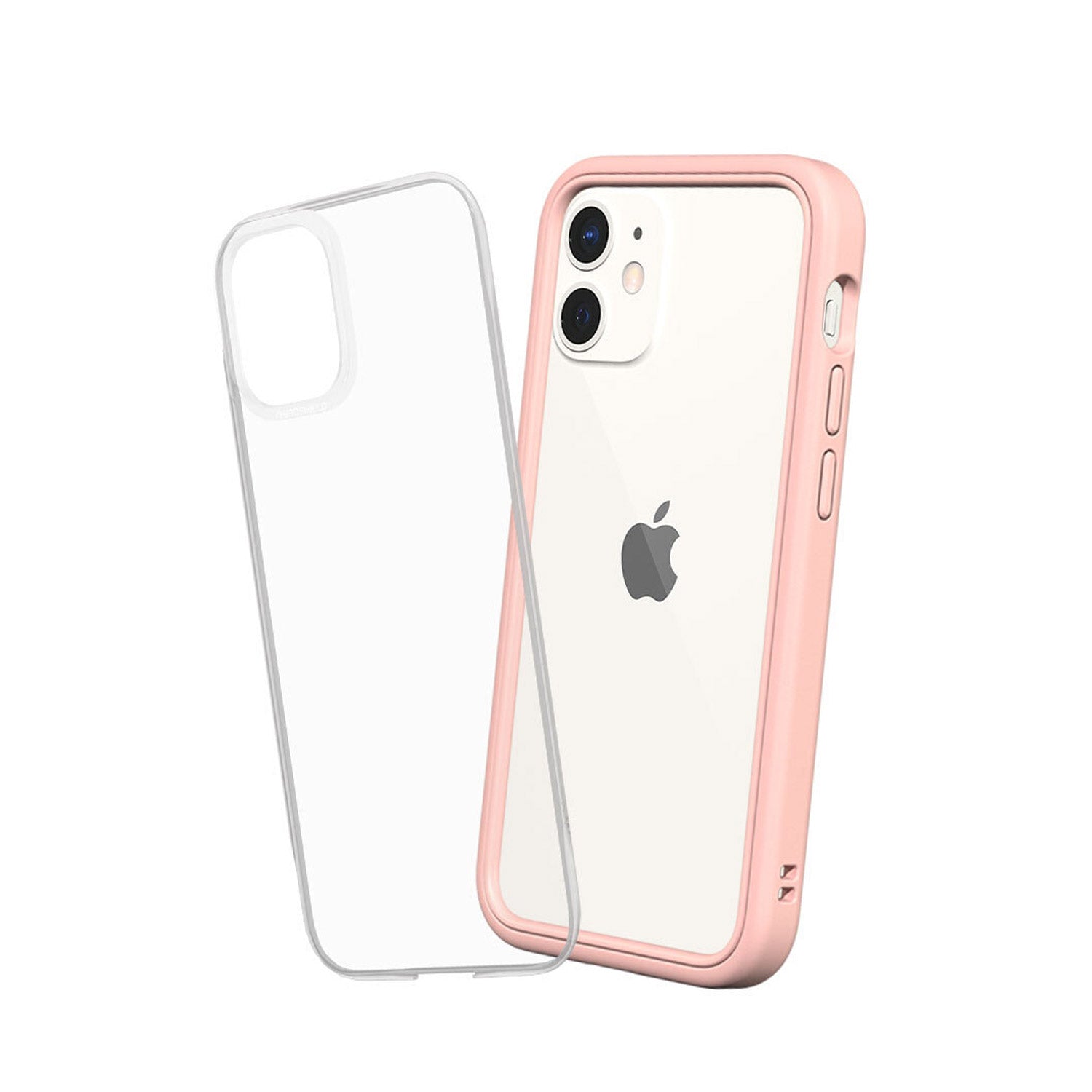 RhinoShield iPhone 12 mini Case MOD NX with Rim, Button, Frame, Clear Back Plate Blush Pink