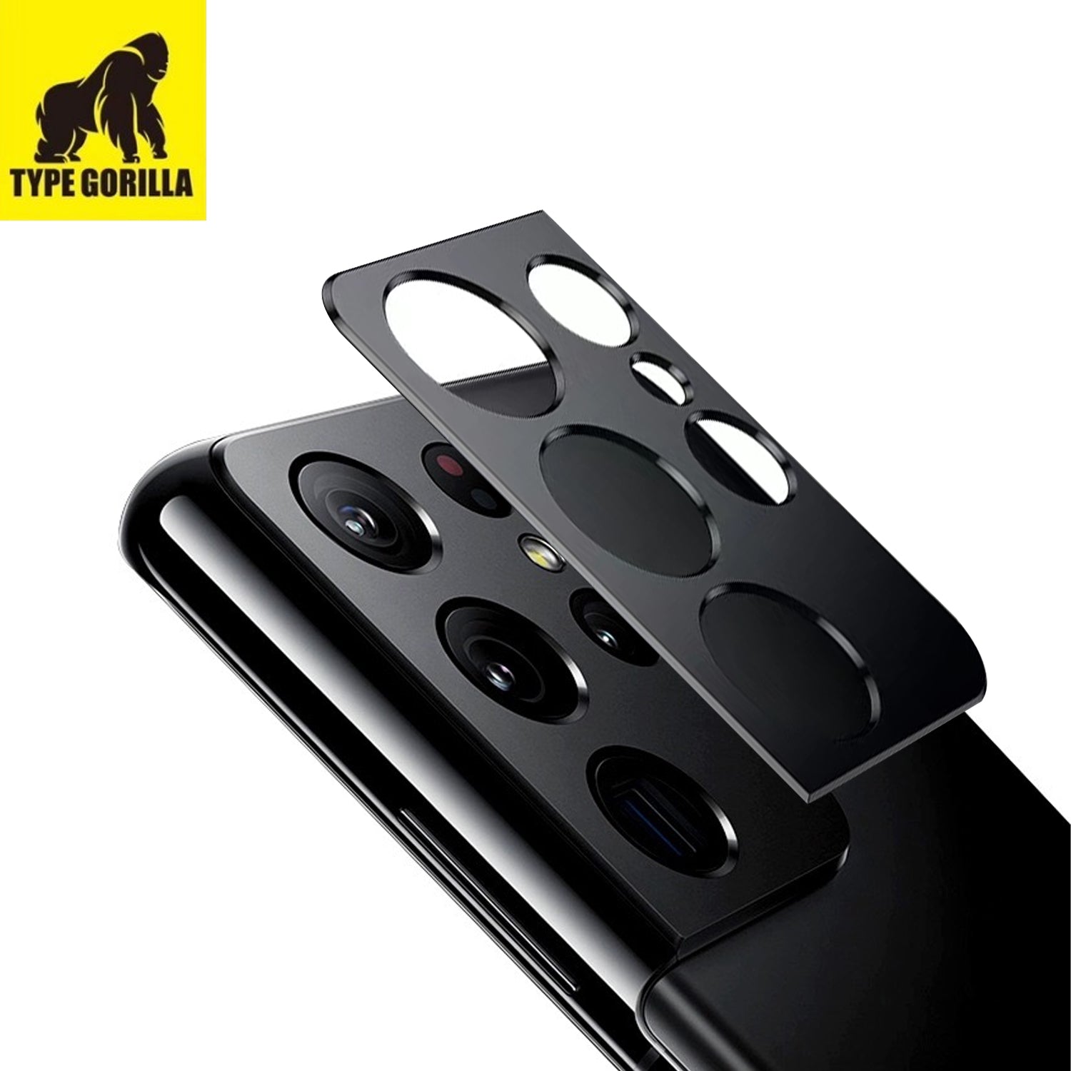 Type Gorilla Samsung Galaxy S21 Ultra 5G Tempered Glass Camera Protector Black