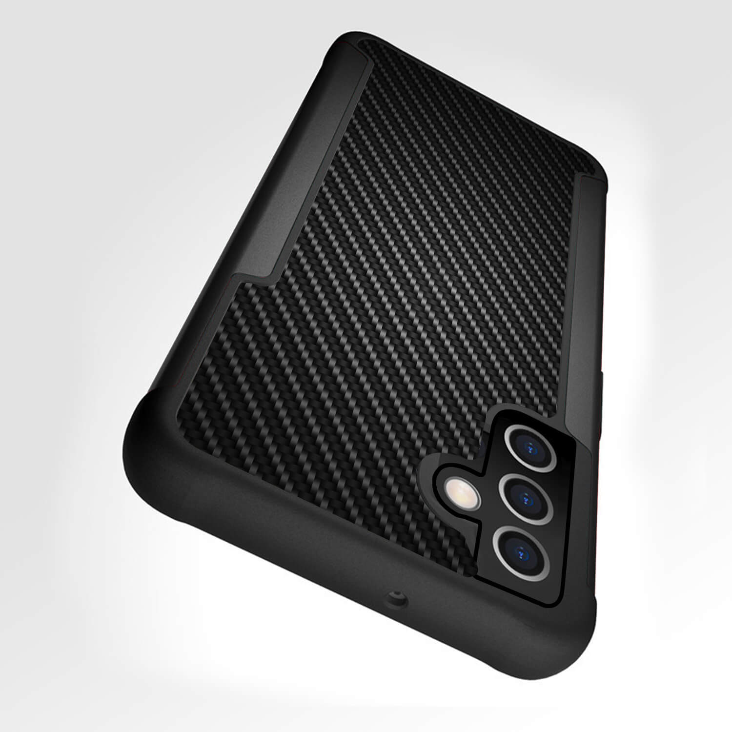 Tough On Samsung Galaxy S21 FE 5G Case Iron Shield Carbon Fiber Black