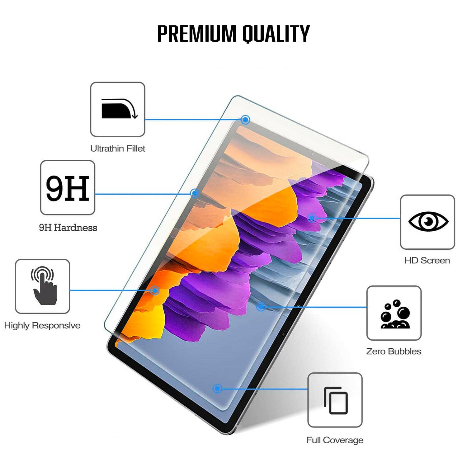 Tough On Samsung Tab S9 / S8 / S7 11” Tempered Glass Screen Protector