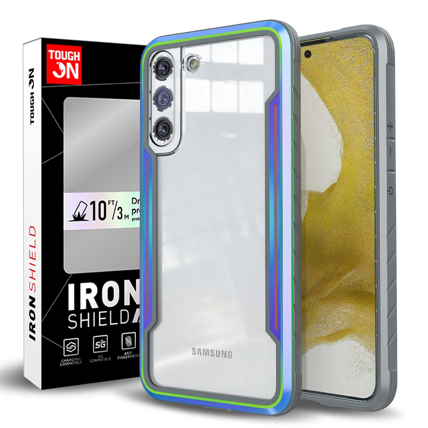 Tough On Samsung Galaxy S22 5G Case Iron Shield Iridescent
