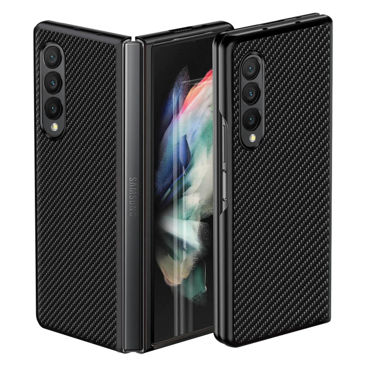 Tough On Samsung Galaxy Z Fold4 5G Case Carbon Fiber Black