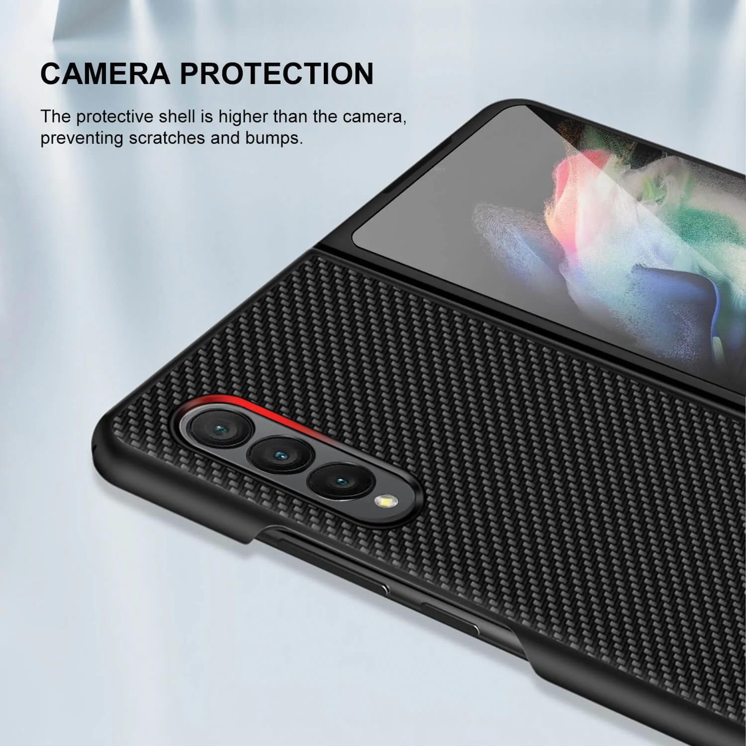 Tough On Samsung Galaxy Z Fold4 5G Case Carbon Fiber Black