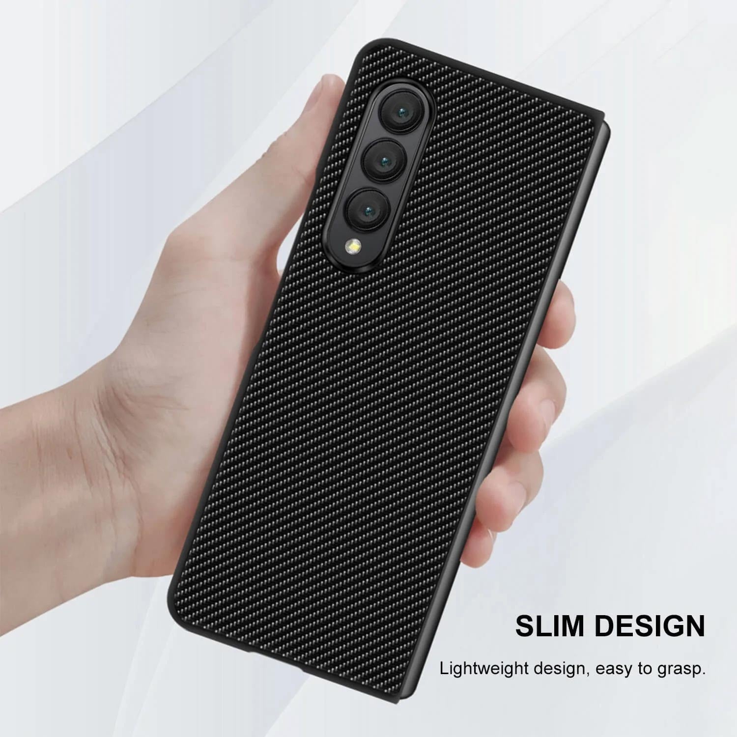 Tough On Samsung Galaxy Z Fold4 5G Case Carbon Fiber Black