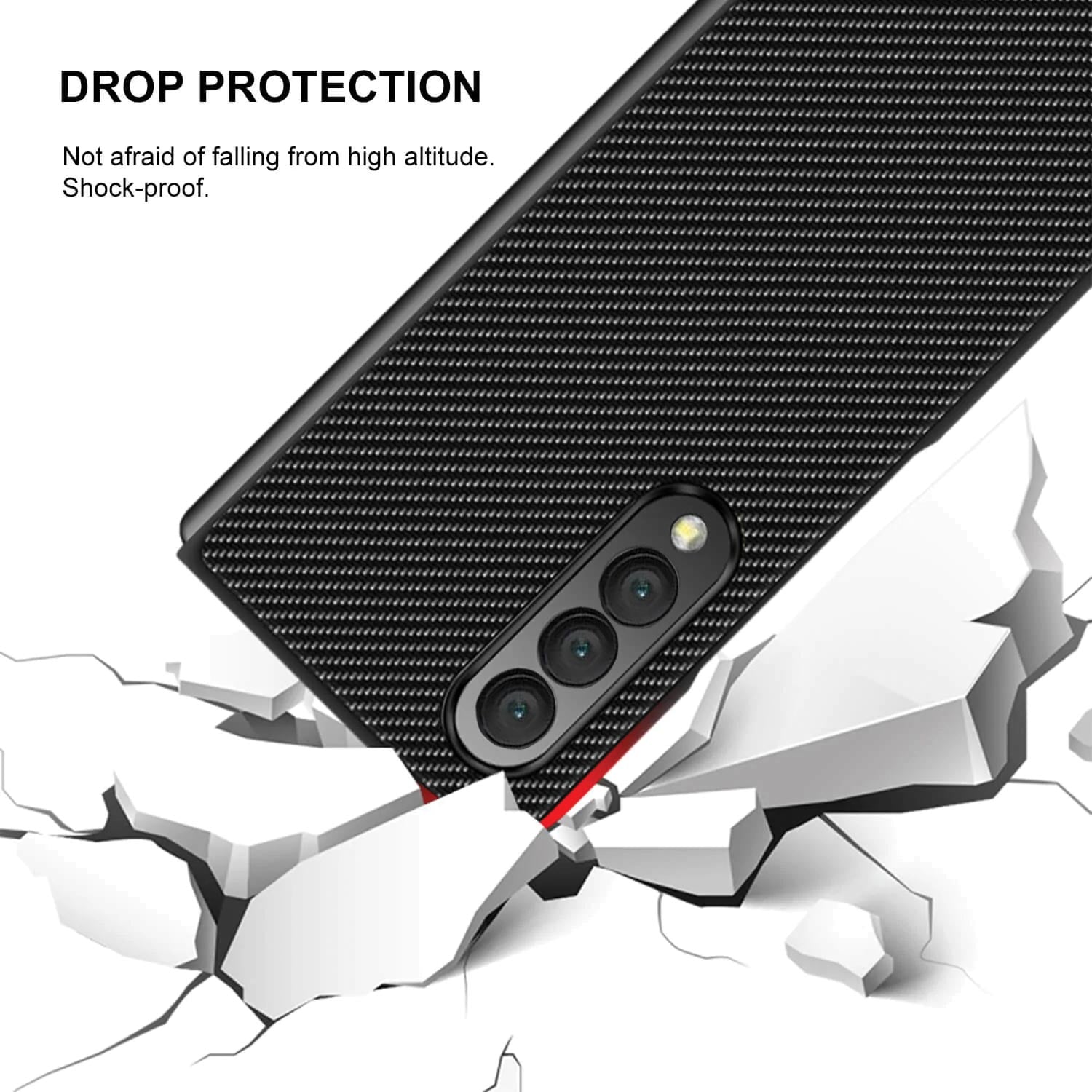 Tough On Samsung Galaxy Z Fold4 5G Case Carbon Fiber Black