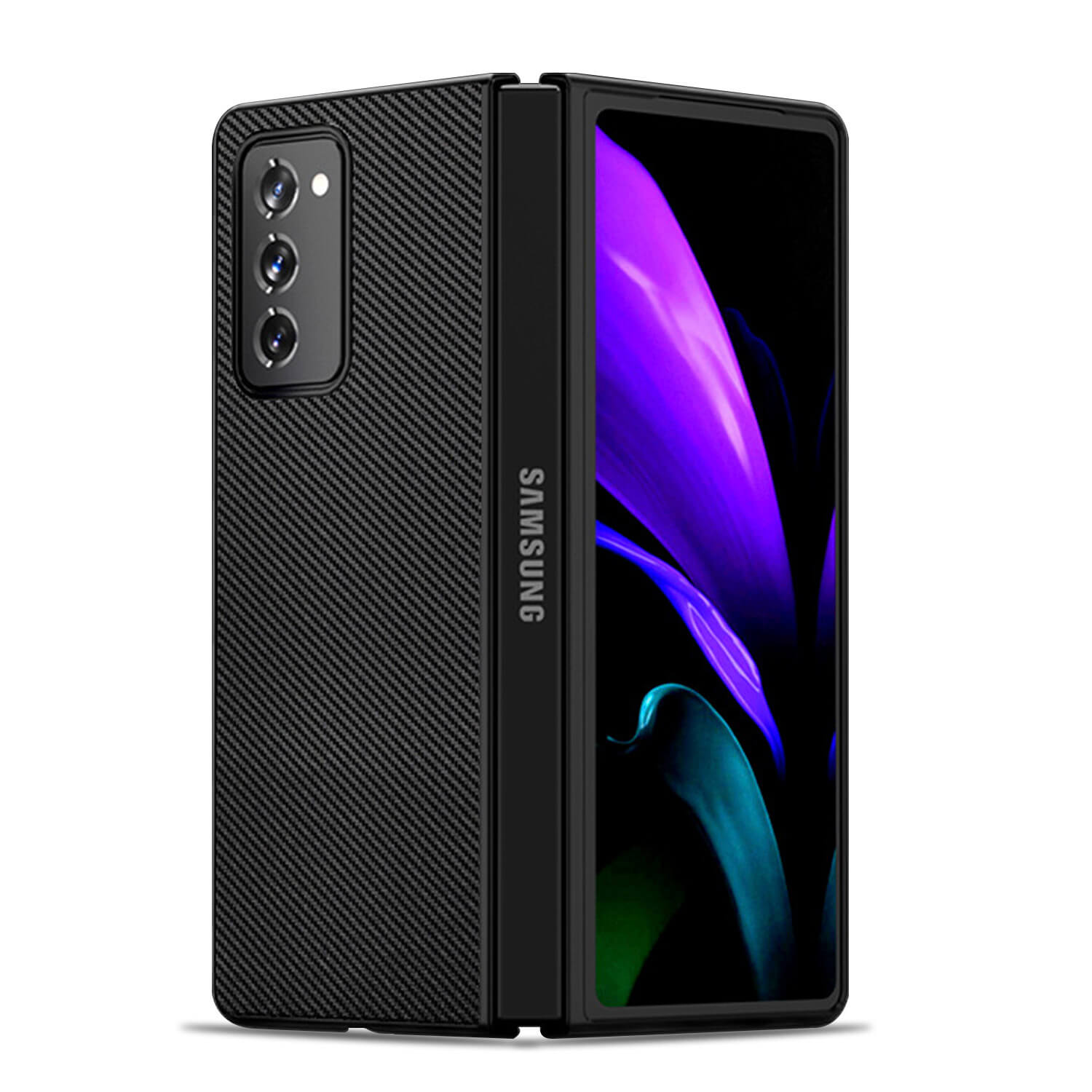 Tough On Samsung Galaxy Z Fold 2 Case Carbon Fiber Black