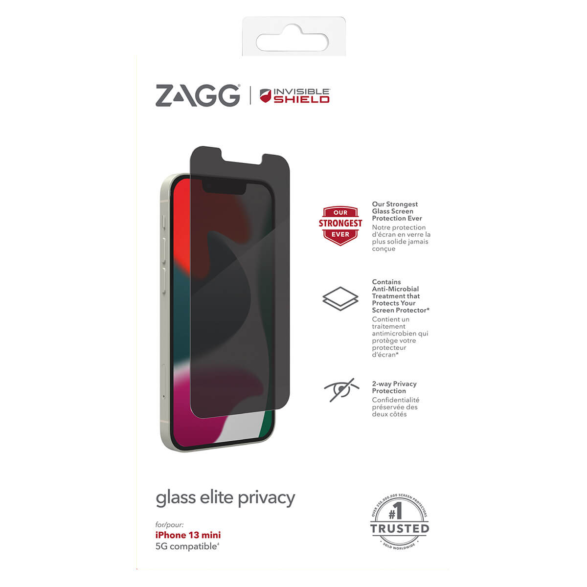 Zagg InvisibleShield iPhone 13 Mini Screen Protector Glass Elite Edge Privacy