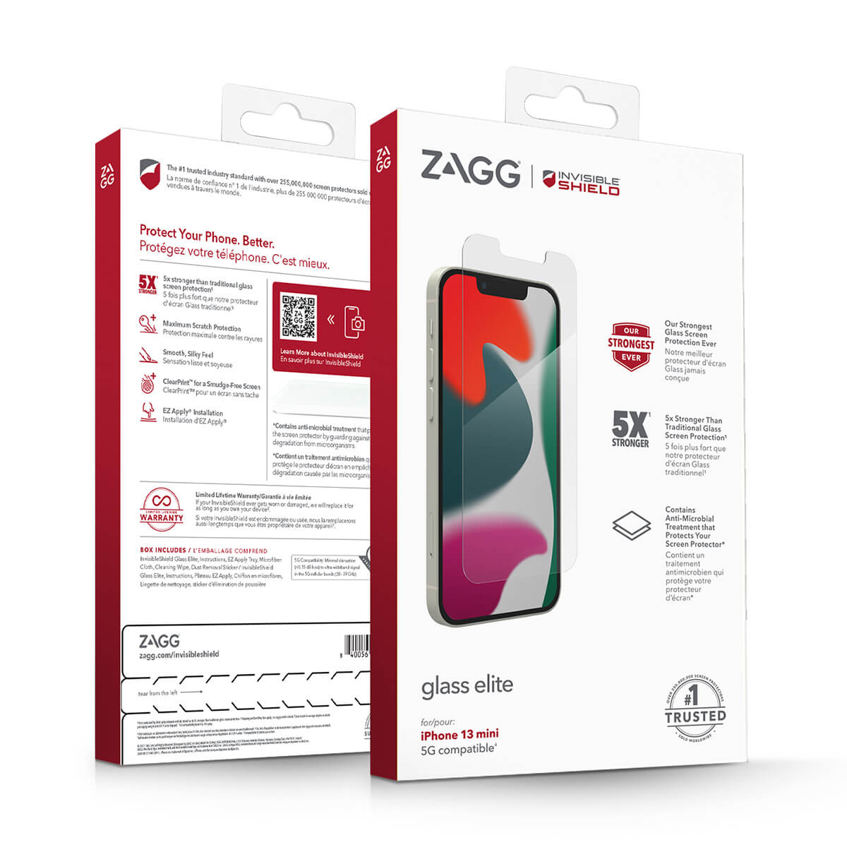 Zagg InvisibleShield iPhone 13 Mini Screen Protector Glass Elite