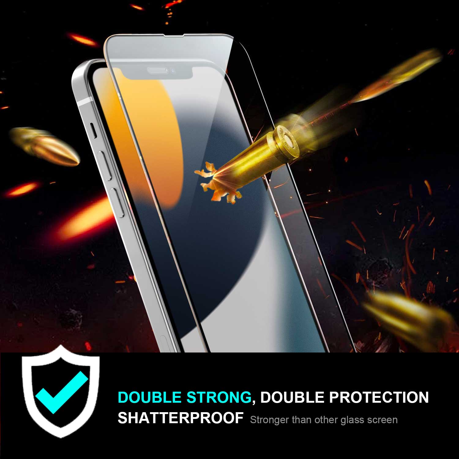 iPhone 13 Pro Double-strong Tempered Glass Screen Protector Clear