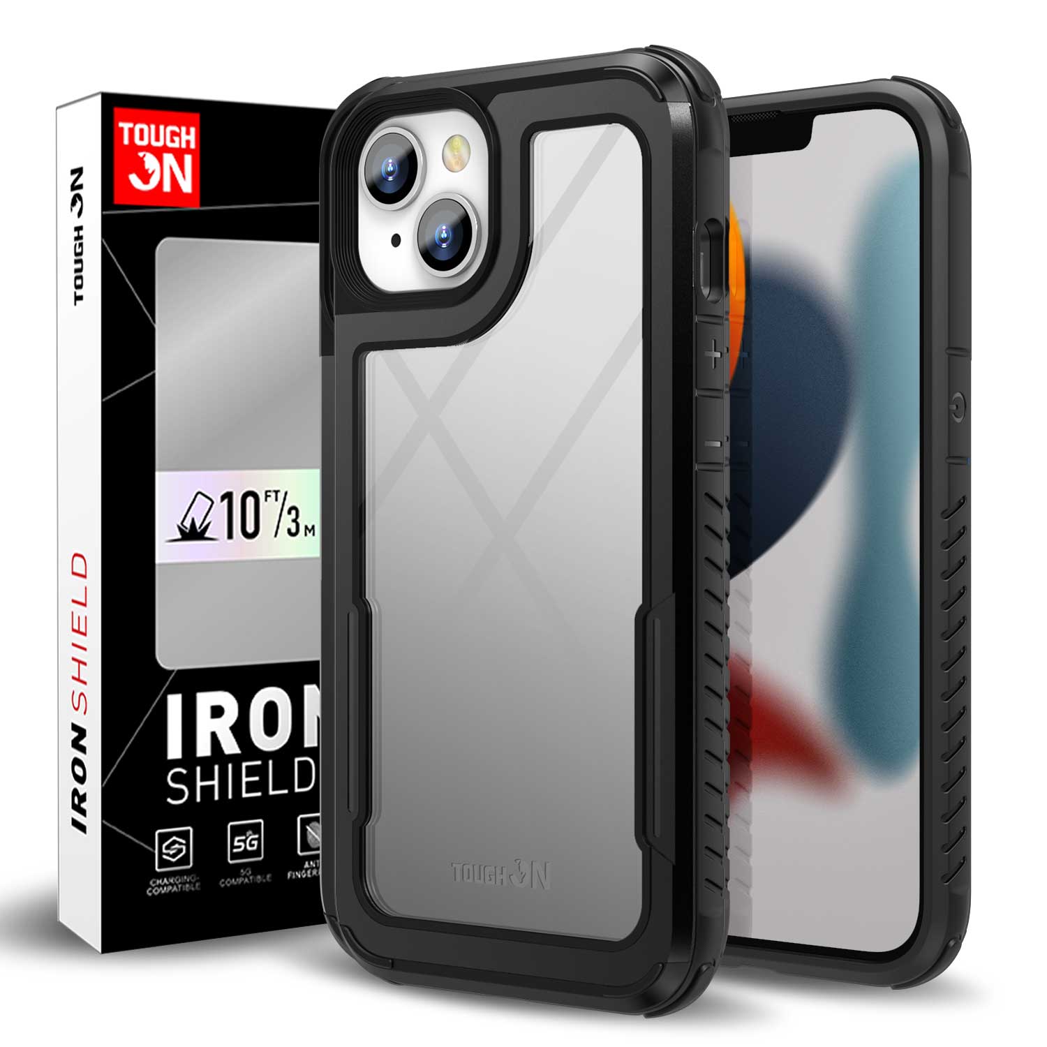 Tough On iPhone 13 Case Iron Shield Black