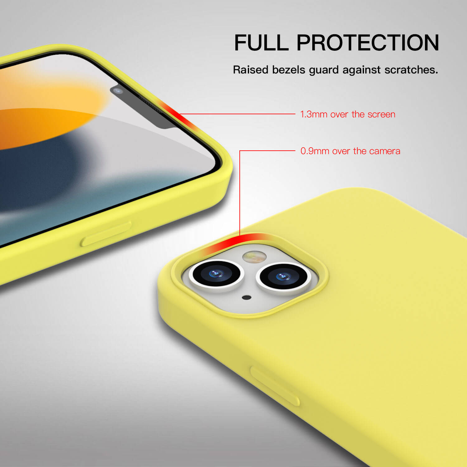 Tough On iPhone 13 Strong Liquid Silicone Case Yellow