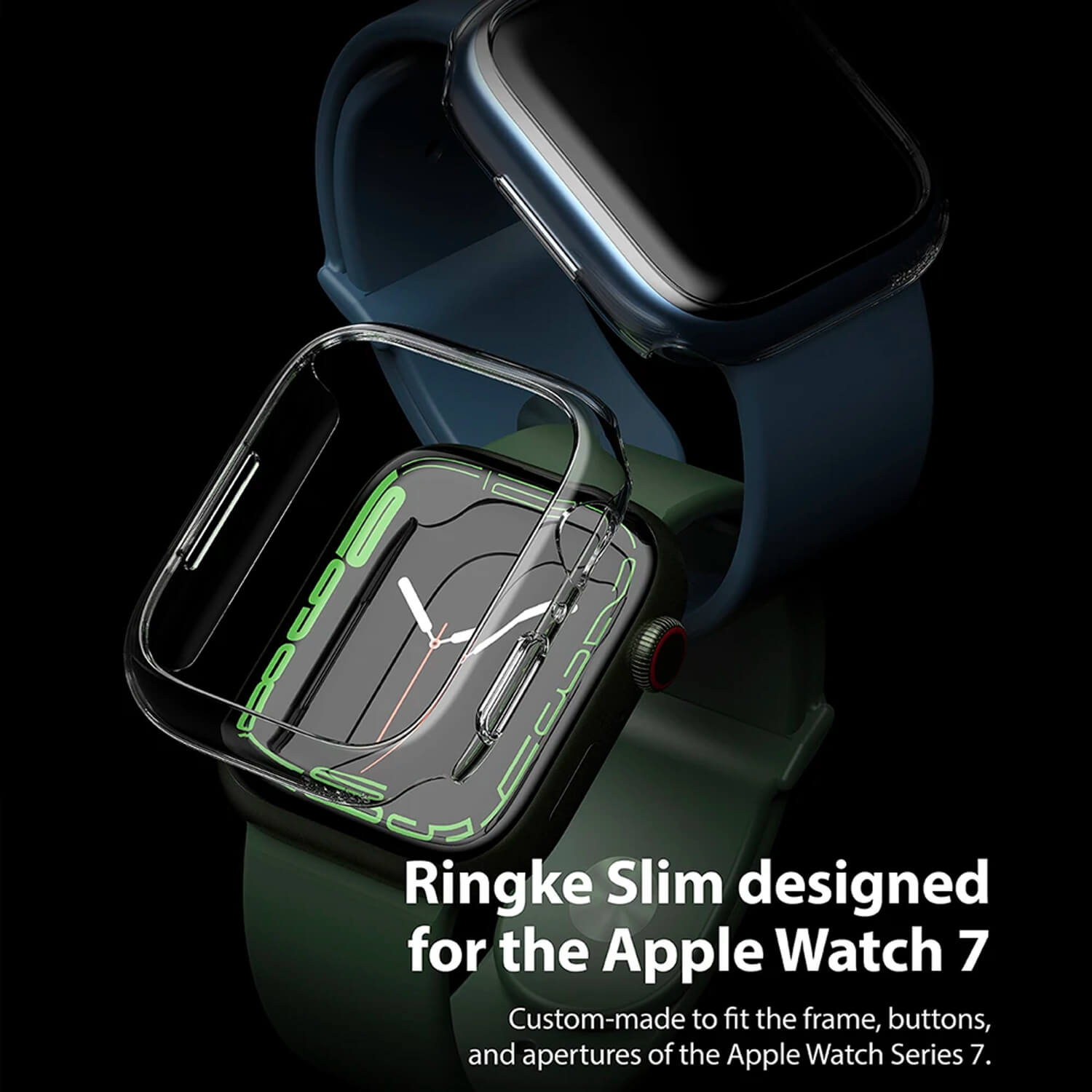 Ringke Apple Watch 9 / 8 / 7 41mm Case Clear Metallic Blue 2 Pack